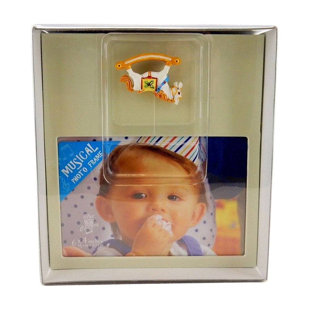 Musical Rocking Horse Photo Frame - Nursery Decor & Keepsake Gift for Baby Showers