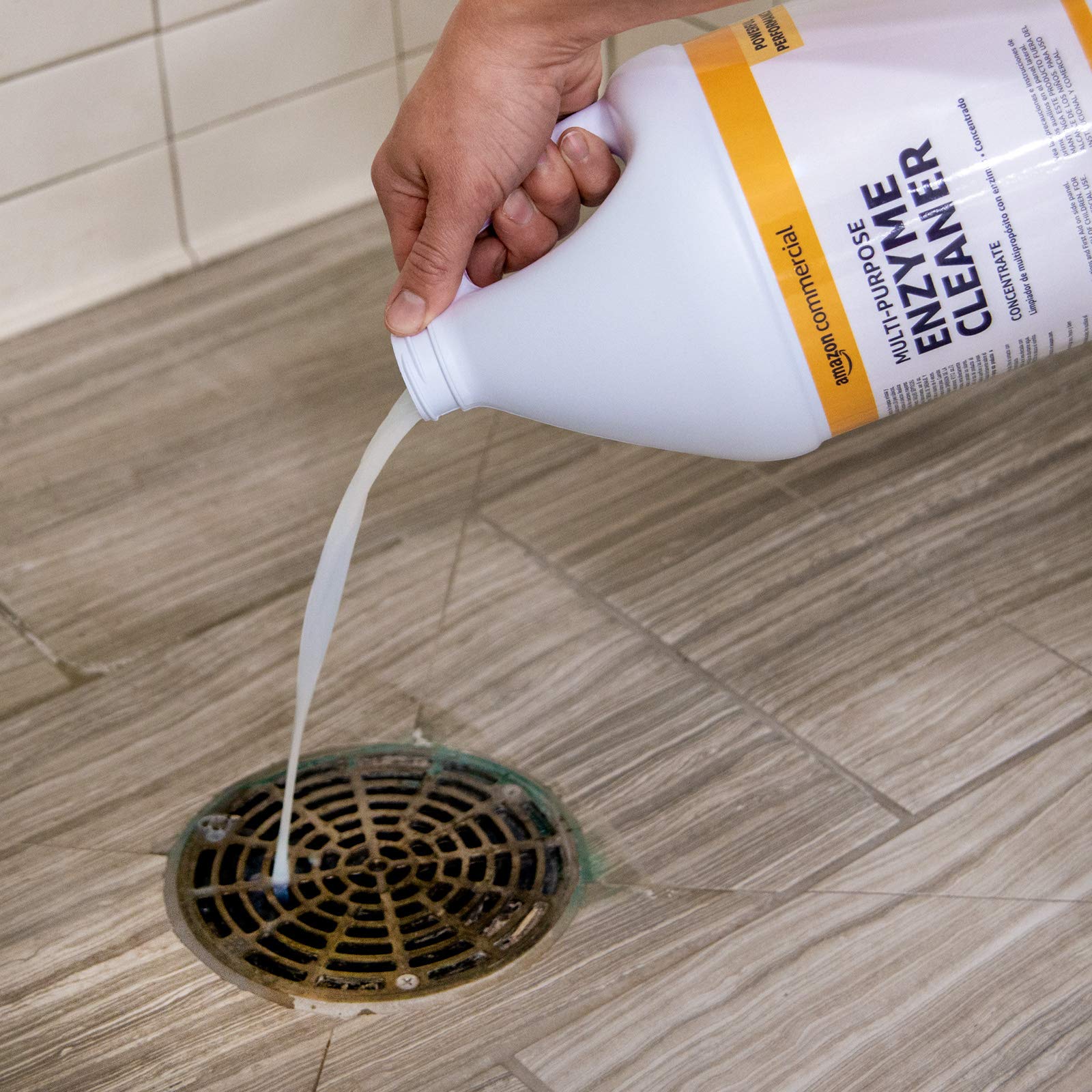 AmazonCommercial Multi-Purpose Enzyme Cleaner - 1 Gallon Concentrated Formula for Odor Removal & Stain Cleaning - Ideal for Home, Kitchen, Bathroom & Pet Areas