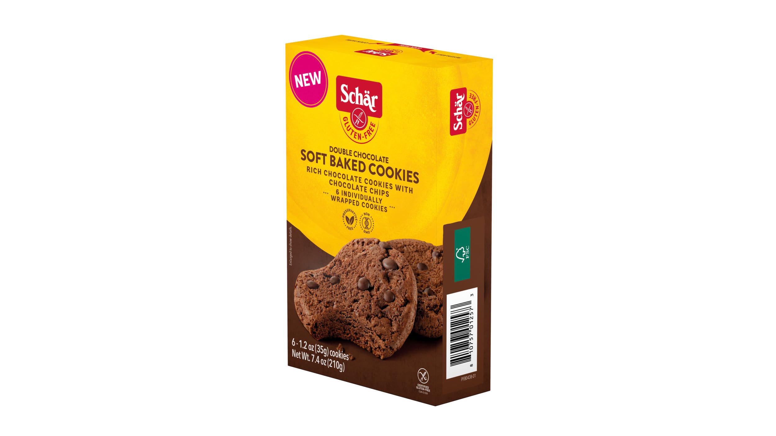 Schar Gluten-Free Double Chocolate Soft Cookies 6-Pack | Rich Chocolate Flavor with Decadent Chocolate Chips | Perfect for Snacking, Dessert & Gift Giving | Allergy-Friendly Treat for Chocolate Lovers
