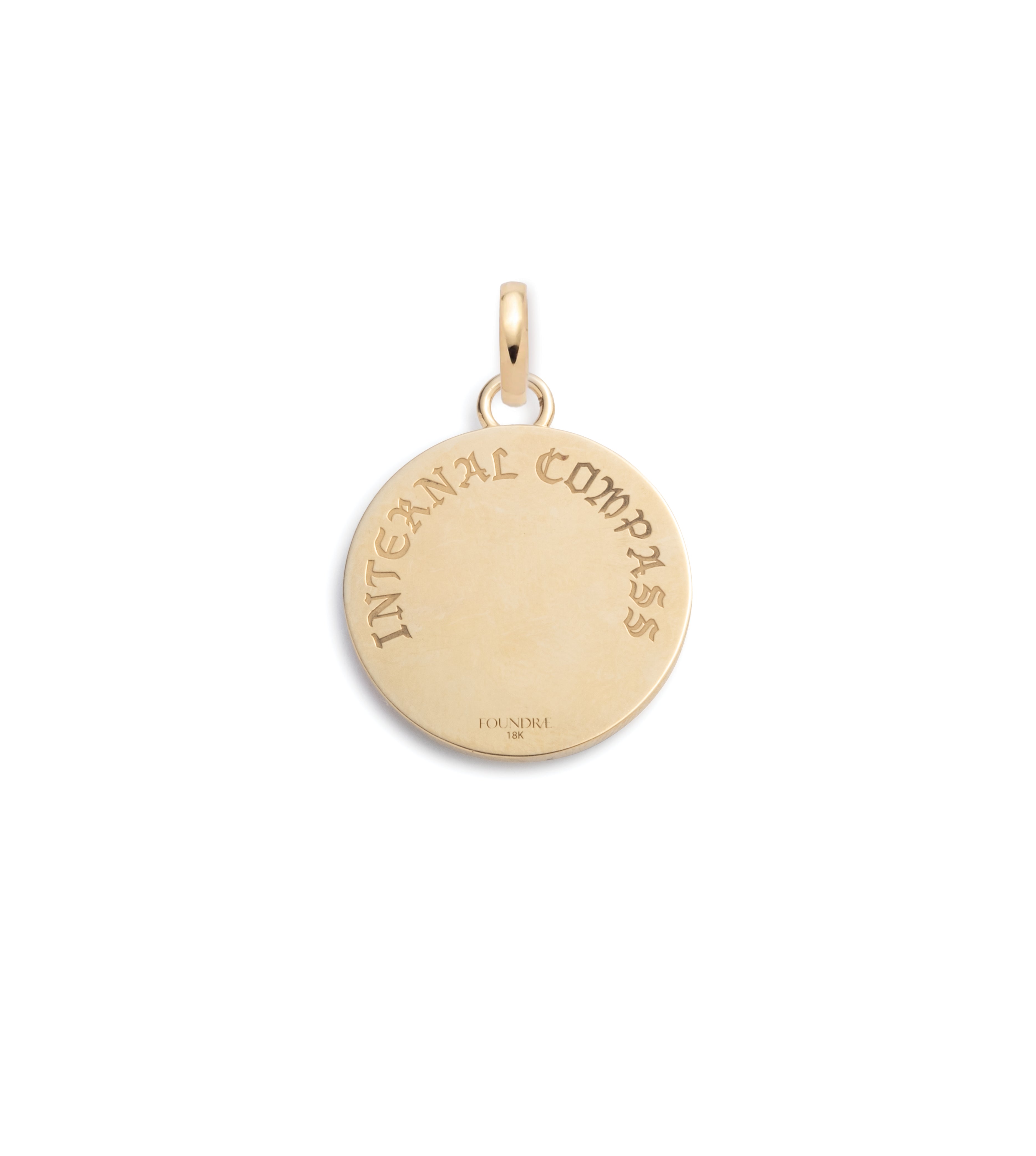 Internal Compass Necklace - Medium Ceramic Medallion Pendant with Annex Link Chain for Women, Spiritual Jewelry Gift for Yoga, Meditation & Mindful Living