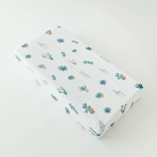 Little Unicorn Premium Cotton Muslin Changing Pad Cover - Soft, Breathable & Absorbent for Baby Diaper Changes | Nursery Essentials & On-the-Go Baby Care Accessories
