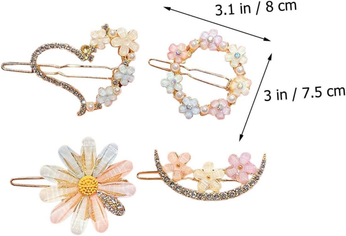 Korean Hair Clips for Women & Girls - Bling Rhinestone Pearl Resin Acrylic Hair Accessories Set | Bobby Pins & Hair Slides for Kids, Teens & Adults | Perfect for Weddings, Parties & Daily Styling