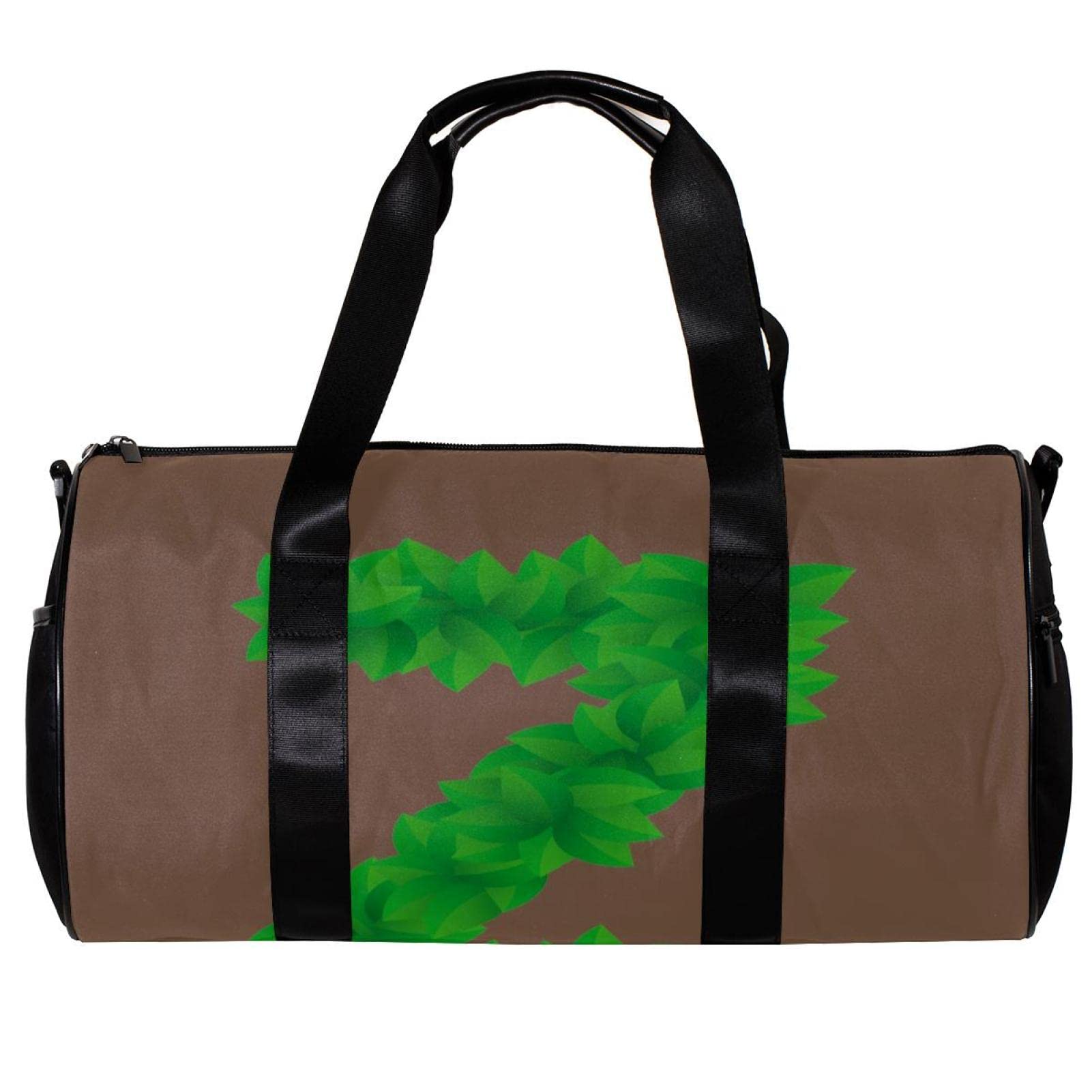 Premium Gym Duffle Bag for Men & Women - Waterproof Overnight Weekender Carry On Travel Bag with Leaf Pattern Design (Light Brown) - Perfect for Workouts, Travel, and Weekend Getaways
