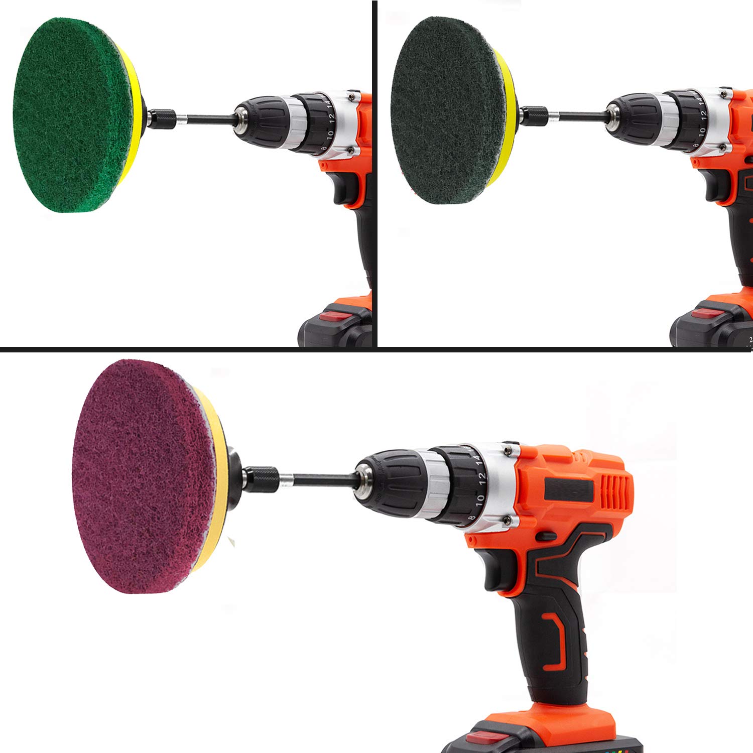 GOH DODD 26-Piece 4-Inch Power Scrubber Drill Brush Set - Heavy Duty Cleaning Pads for Kitchen, Bathroom, Tile, Grout, Carpet & Auto Detailing | Drill Attachment for Headlight Restoration, Shower, Tub & Grill Cleaning | Perfect for Deep Cleaning & Surface Sanding