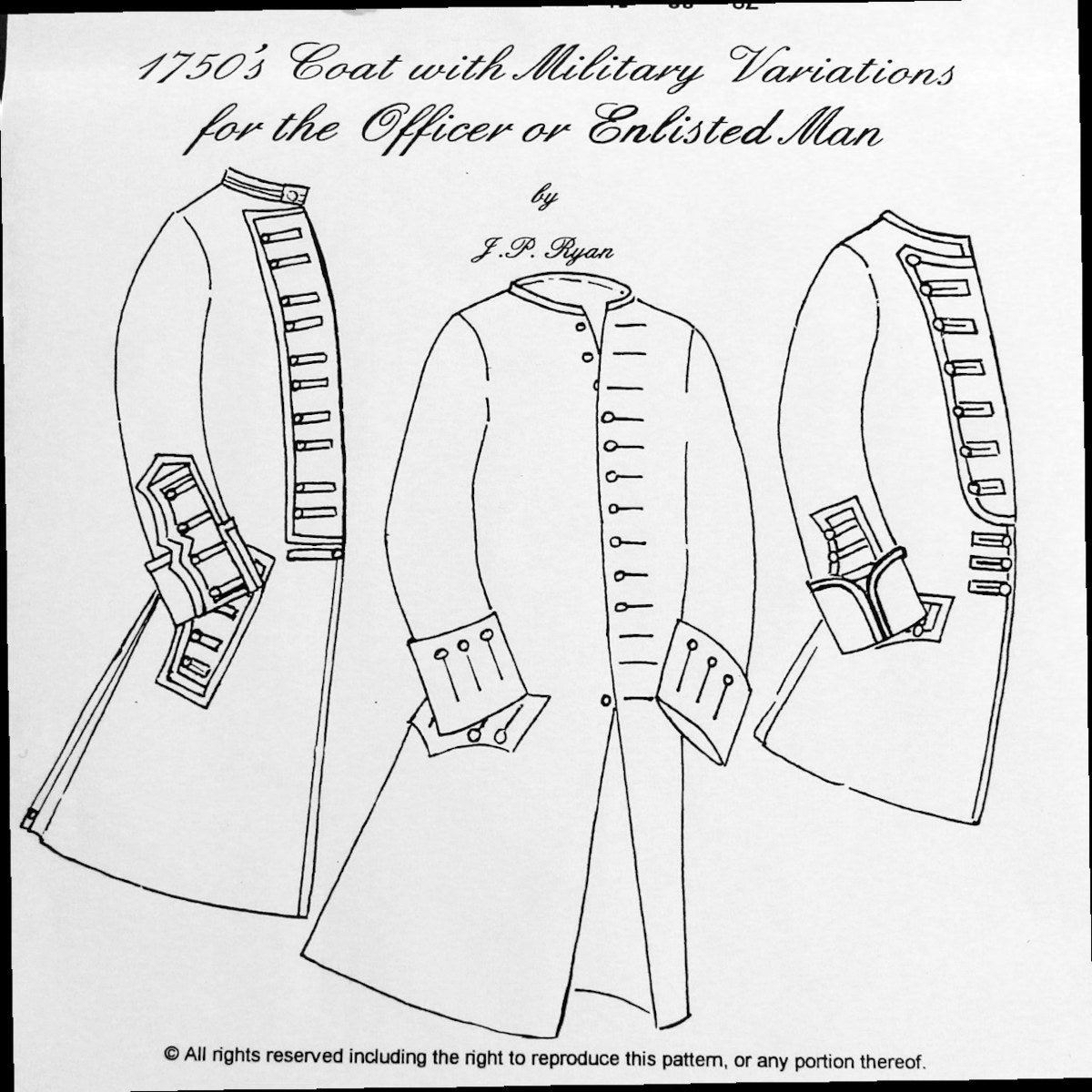 18th Century Men's Coat Pattern - Vintage Colonial Era Tailoring Template for Historical Reenactment & Cosplay