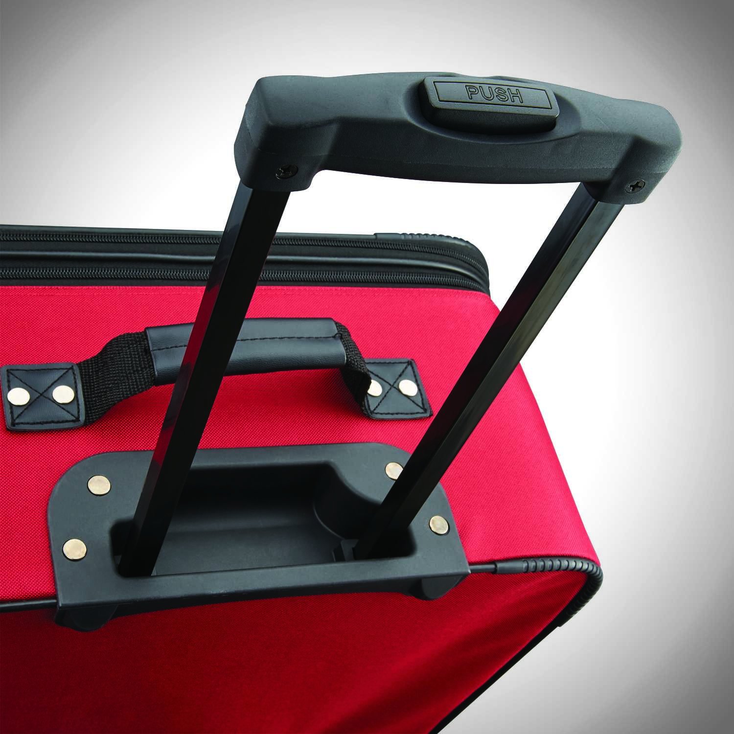 American Tourister Fieldbrook XLT Softside Upright Luggage Set - 4-Piece (21/25 Inch) in Red & Black | Lightweight Durable Suitcase for Travel, Business Trips & Family Vacations