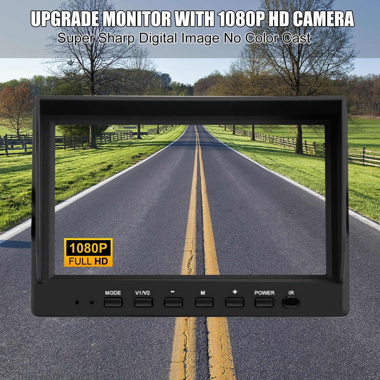 7 Inch HD Backup Camera for Trucks & RVs - 1080p Full HD with IR Night Vision, Wired System & Stable Signal Transmission | Complete Installation Kit Included | Perfect for Trailers, Parking & Reversing Safety