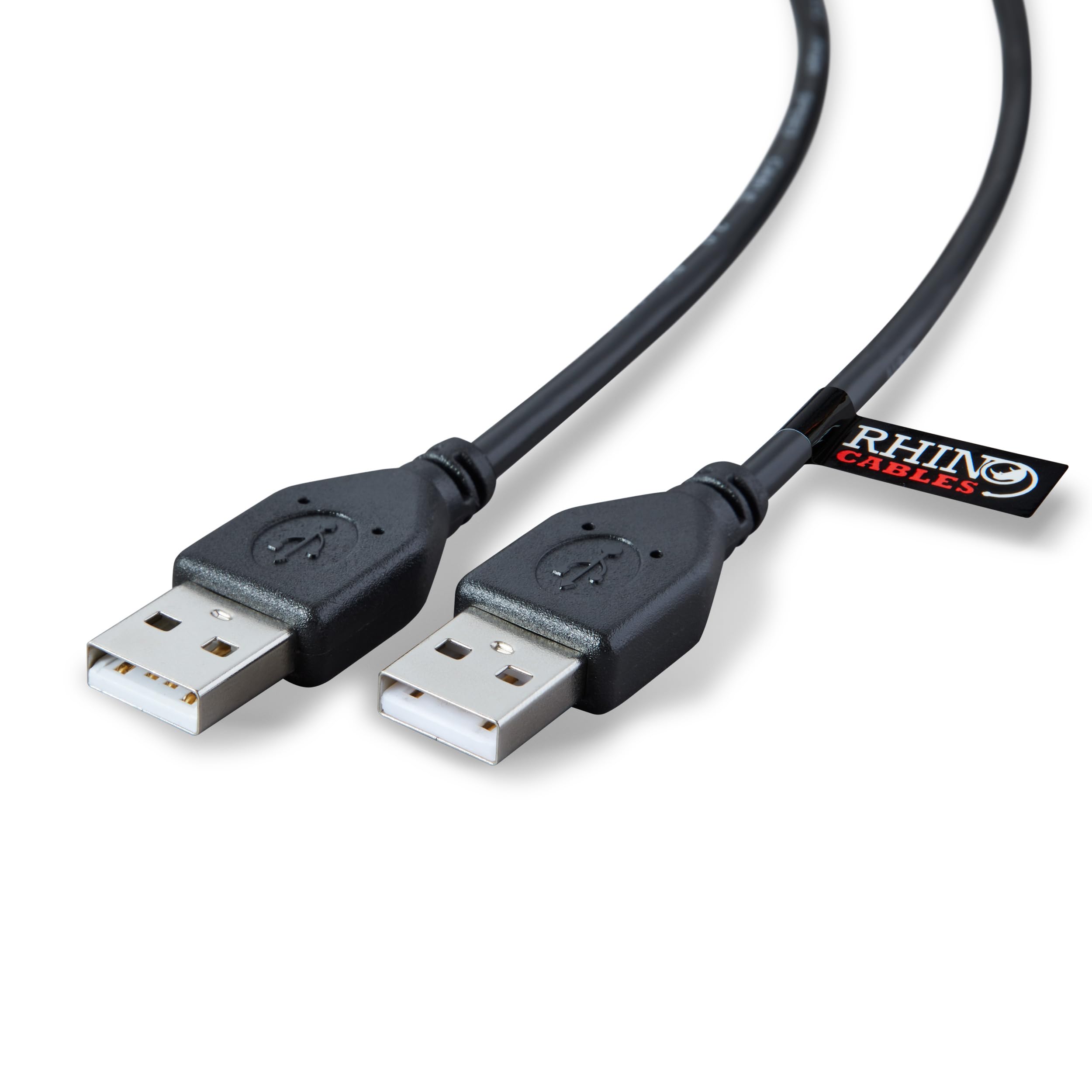 Rhinocables USB 2.0 A Male to Male Cable - High Speed Durable USB A to USB A Cord | 480Mbps Data Transfer, Universal Compatibility for Printers, Keyboards, Scanners, Hard Drives, Cameras | Perfect for Home Office, Gaming Setup & Computer Accessories (1.8m/6ft, Single Pack)