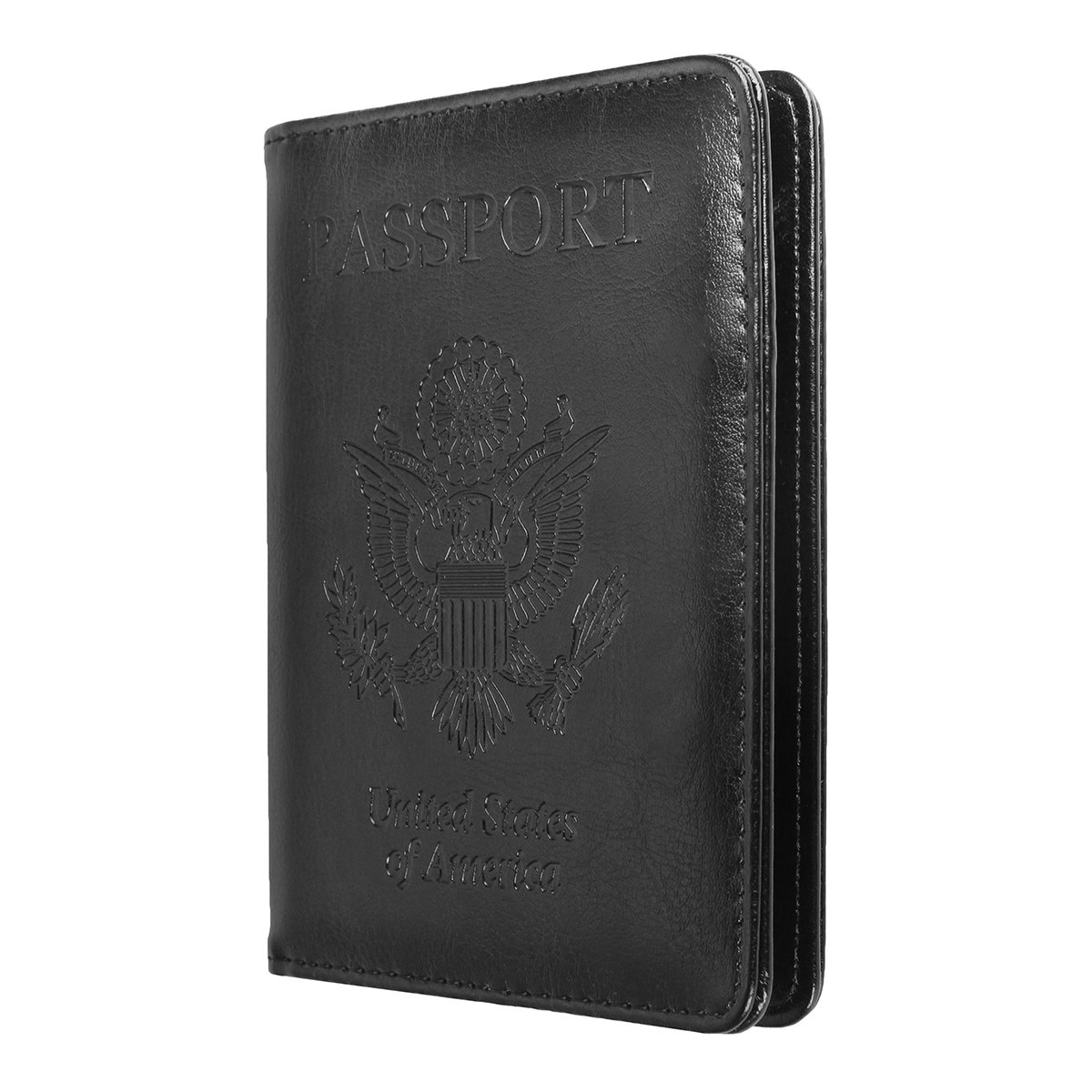 Premium PU Leather RFID Blocking Passport Holder by AICase - Secure Travel Wallet for International Trips & Airports