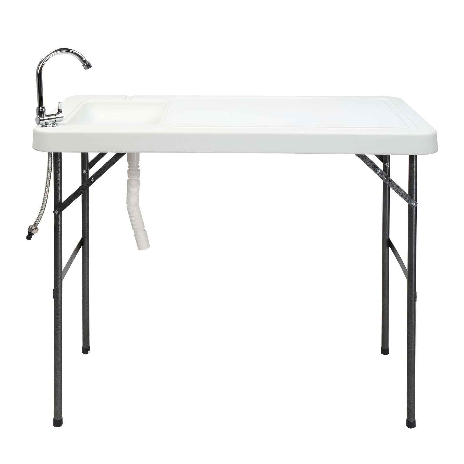 4FT Portable Folding Camping Table with Sink Faucet & Drain Hose - Outdoor Cleaning Station for Fishing, Hunting, Picnics, RV & Beach Use | WEI WEI GLOBAL