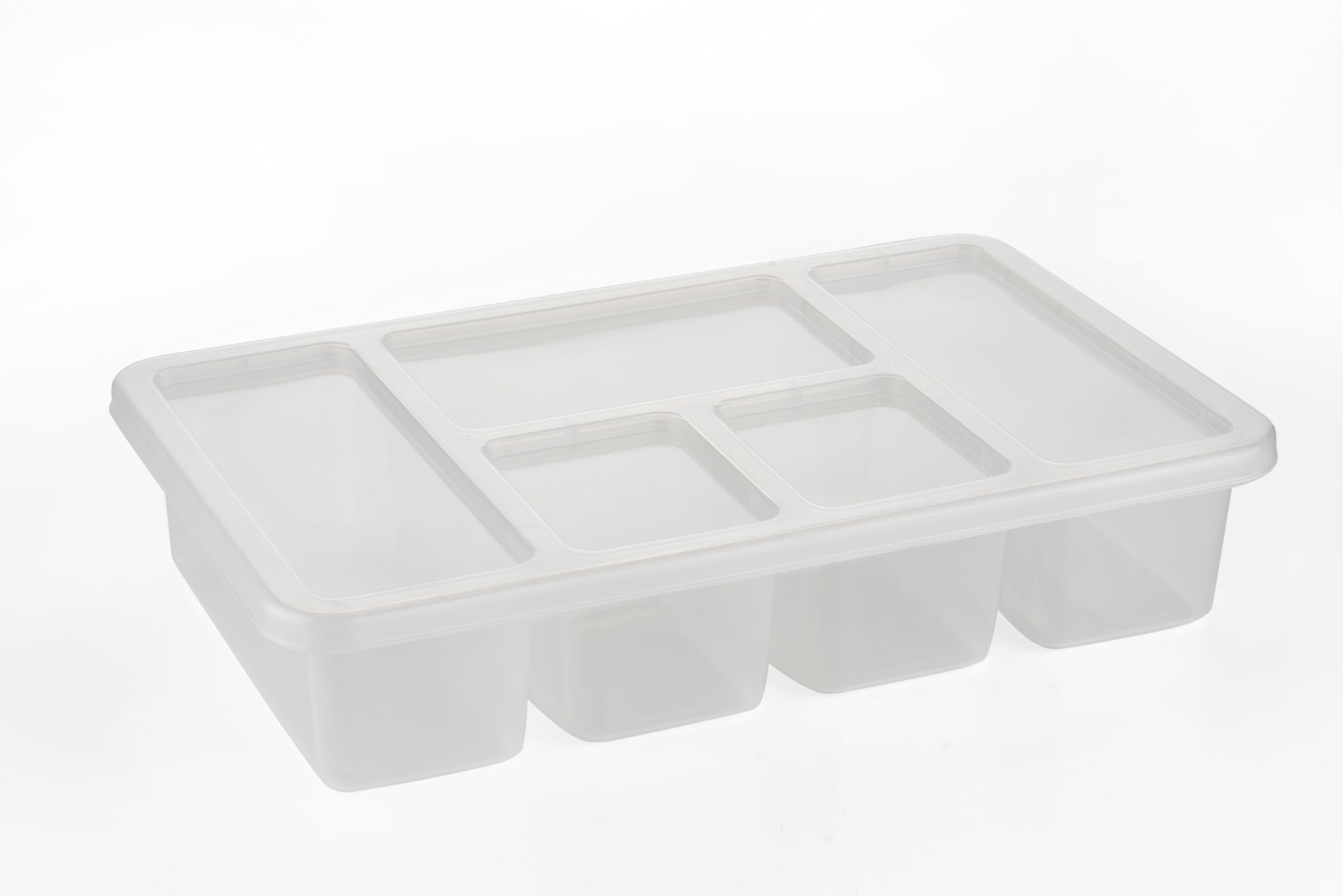 BPA-Free Plastic Airtight Food Storage Containers Set - 5 Compartment Fridge Organizer for Fresh Fruits, Vegetables, Meat & Fish | Kitchen & Pantry Organization | Meal Prep & Leftovers Storage