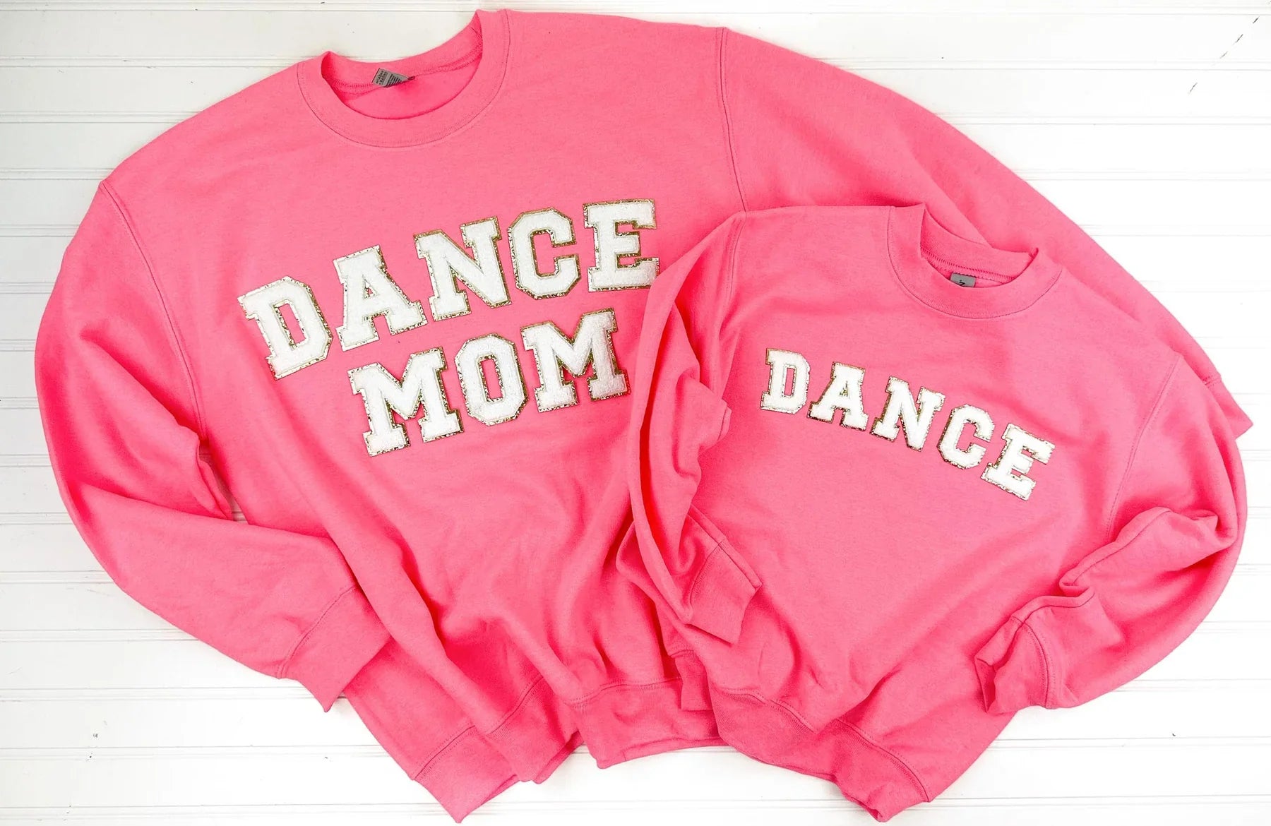 Dance Mom & Mini Chenille Patch Sweatshirts - Trendy Matching Outfits for Dance Classes & Mother-Daughter Bonding