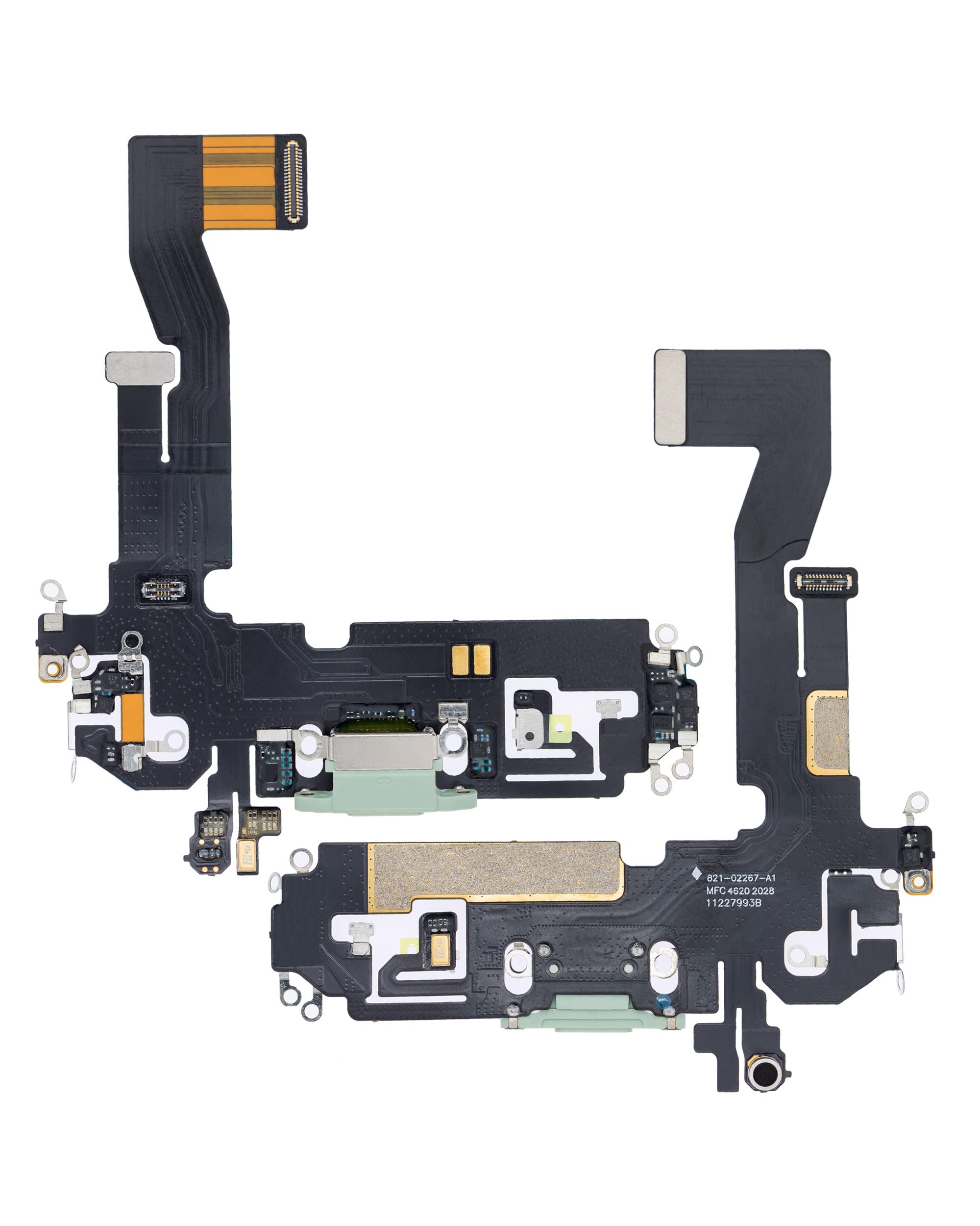 Original iPhone 12 / 12 Pro Charging Port Replacement - Microphone Flex Connector USB A2172 A2341 (Green) | Durable Repair Part for DIY Fixes | Perfect for Water Damage & Charging Issues