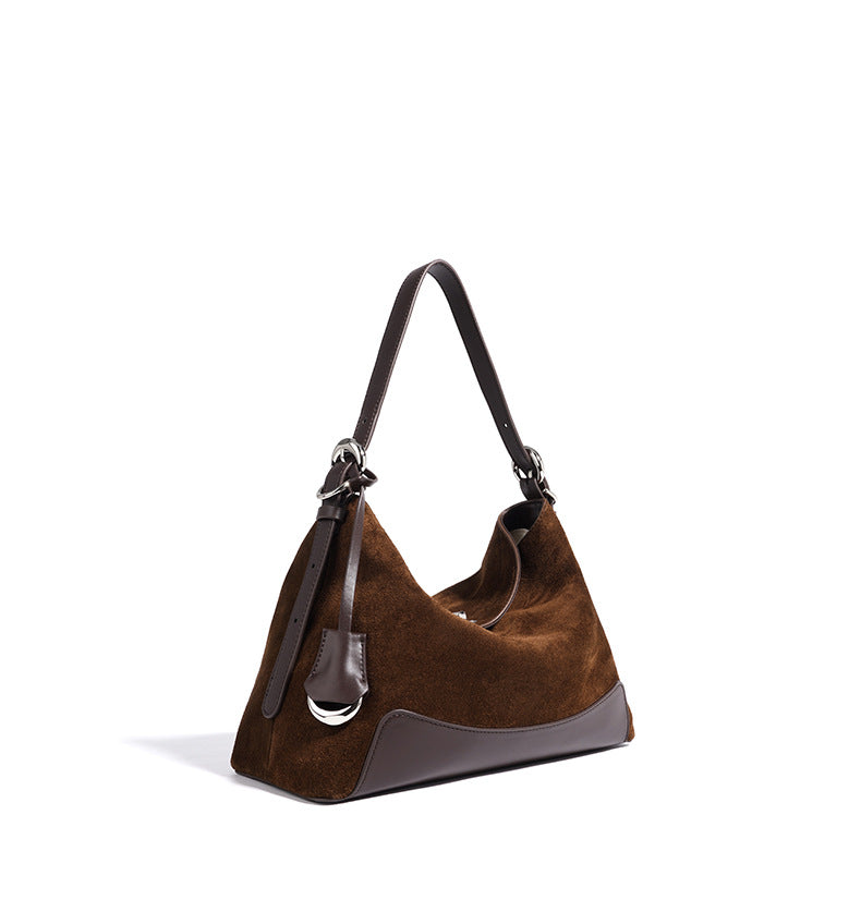 Stylish Suede Leather Shoulder Bag for Women - Fashionable Crossbody Purse with Adjustable Strap - Perfect for Work, Travel & Everyday Use