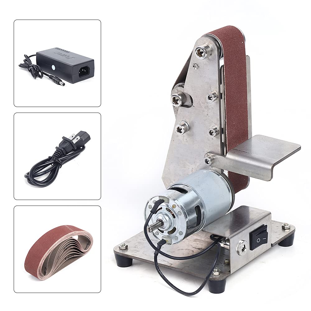 Electric Belt Sander - 775 Motor Woodworking & Metal Polishing Grinder, Knife Sharpener for DIY Projects | Perfect for Home Workshops, Metal Fabrication & Blade Sharpening