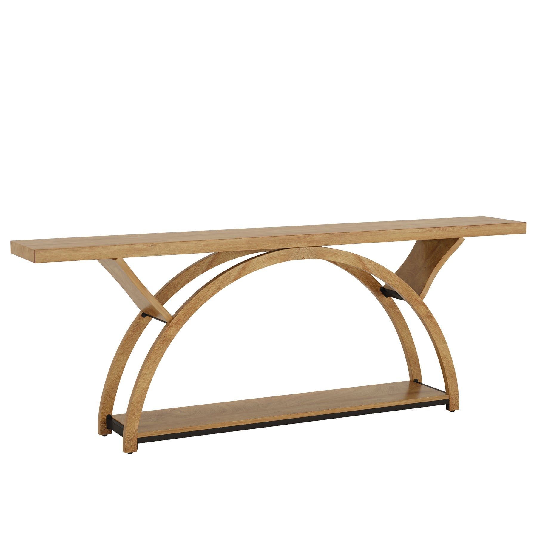 2 Tier Console Table with Half Moon Frame - 70.9