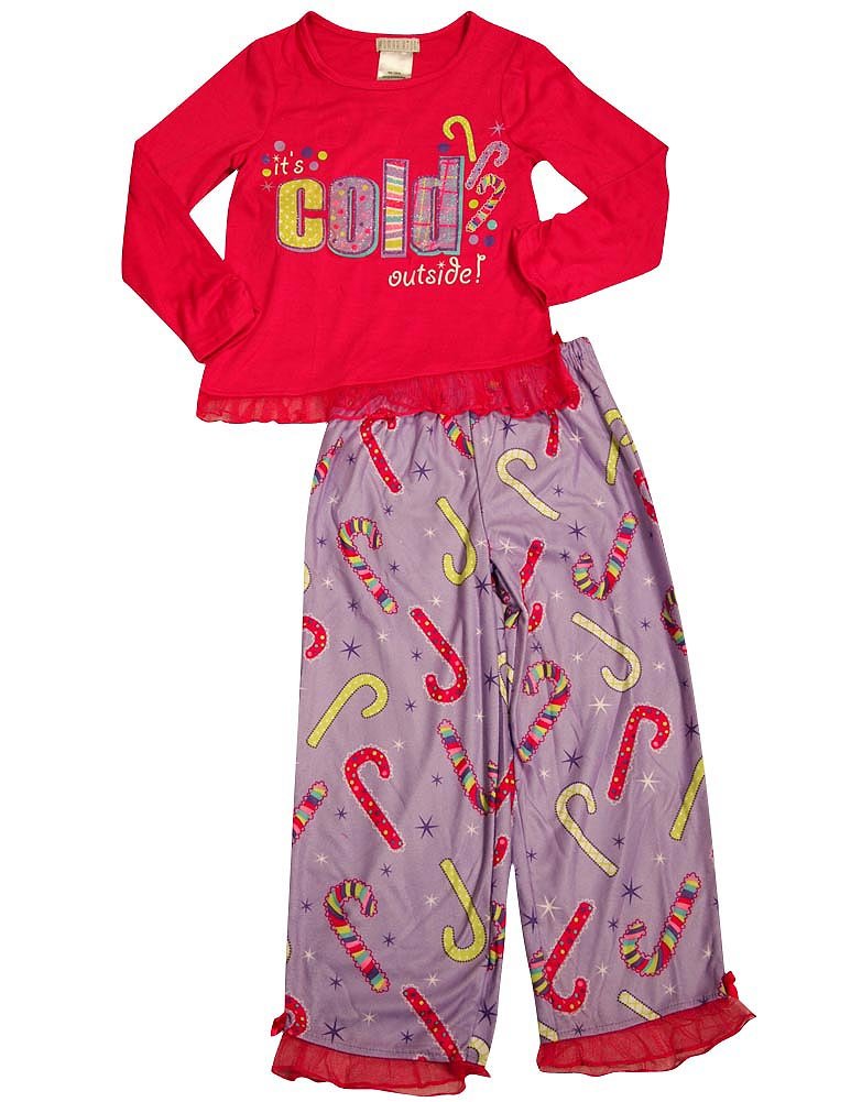 Komar Kids Long Sleeve Pajamas for Girls - Soft Cotton Sleepwear Set, Pink & Lavender Floral Print, Size 4/5 - Perfect for Bedtime, Sleepovers & Cozy Winter Nights