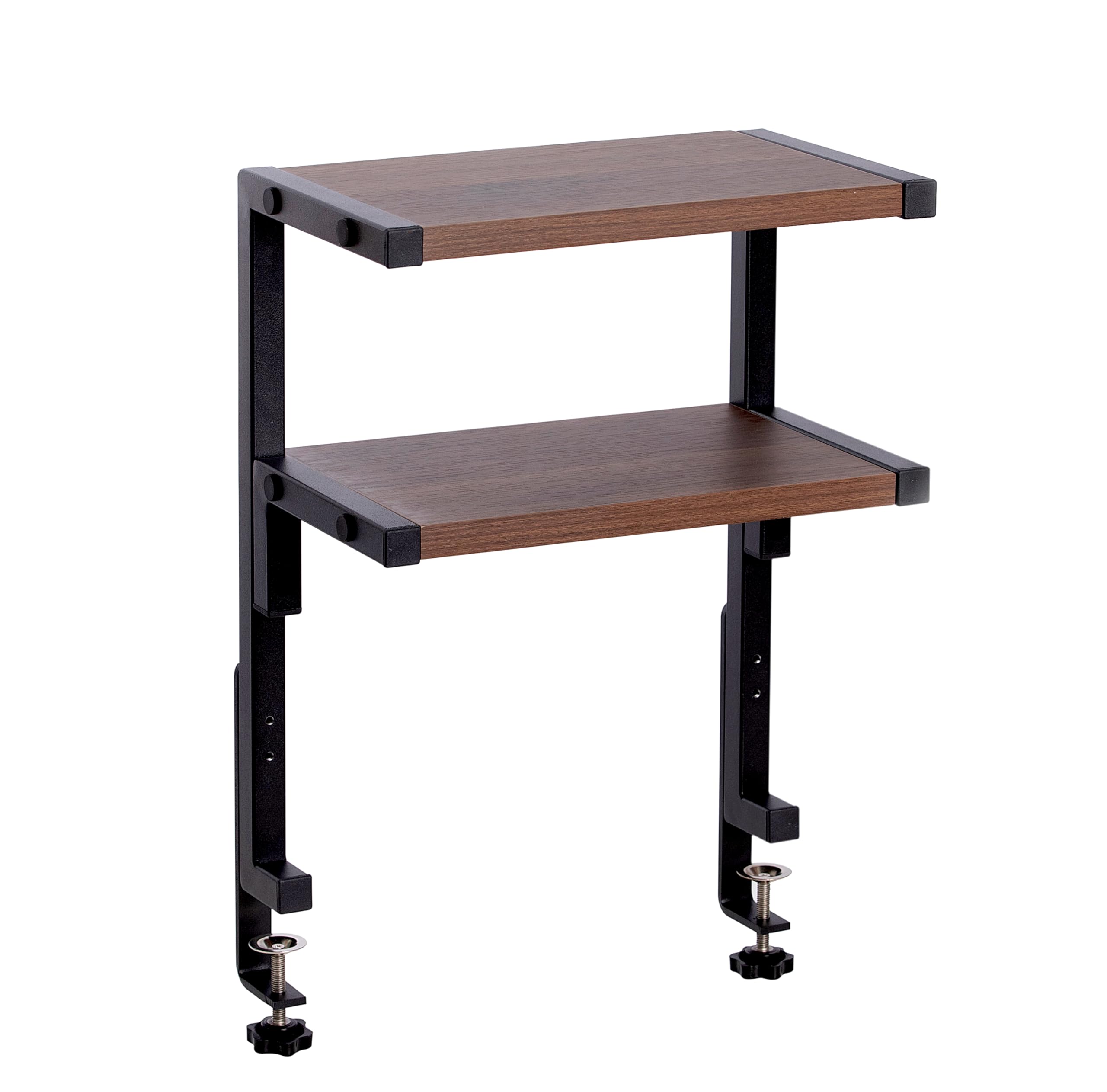 2-Tier Clamp on Desk Shelf Organizer - 12.6 x 7 Inch Under Desk Storage Tray | Space-Saving Workspace Solution for Office & Home | Perfect for Laptops, Books & Office Supplies