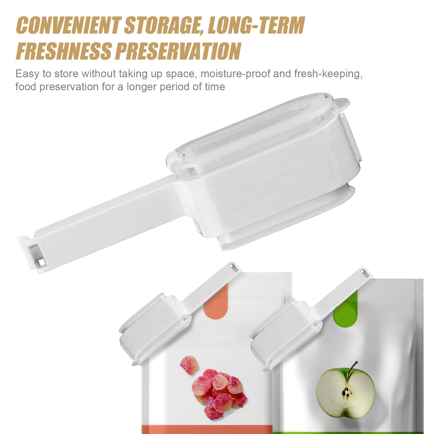 4-Piece Reusable Plastic Bag Clips with Pour Spout - Large Food Storage Sealing Clips for Snacks, Cereal, Flour | Perfect for Kitchen Organization & Airtight Storage of Dry Goods