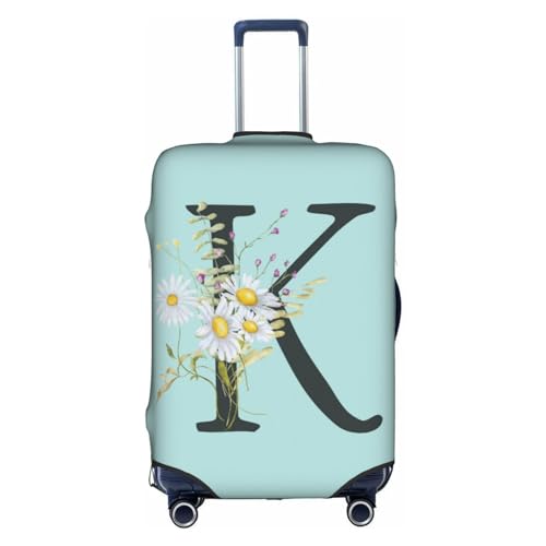 Black Letter K Boho Floral Flowers Leaves