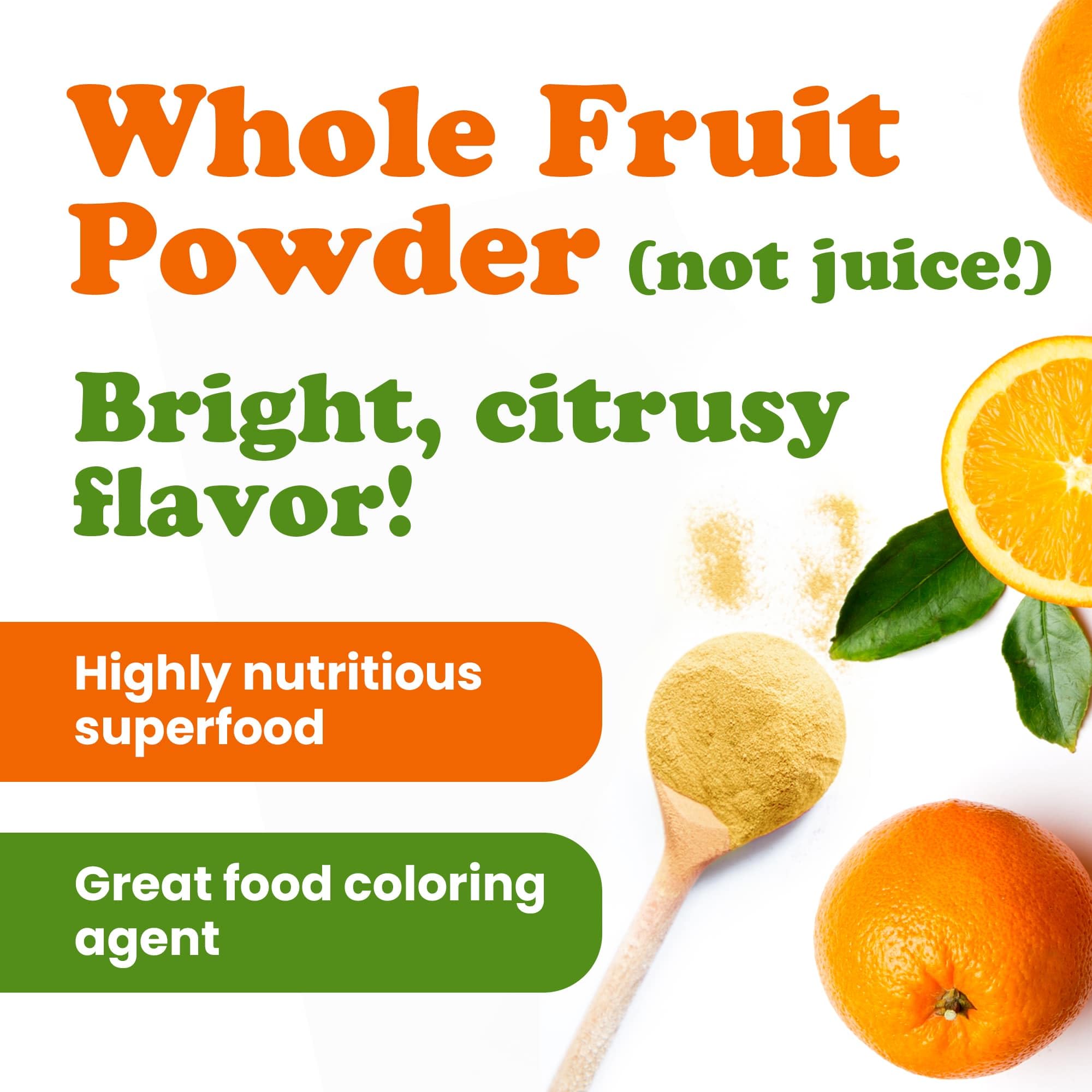 Food to Live Orange Powder, 9 lbs - Raw Dried Citrus Fruit, Unsulfured, Vegan, Bulk - Perfect for Baking, Juicing, Yogurt & Breakfast Drinks - Contains Maltodextrin, No Sulfites - Ideal for Smoothies, Desserts & Healthy Snacks