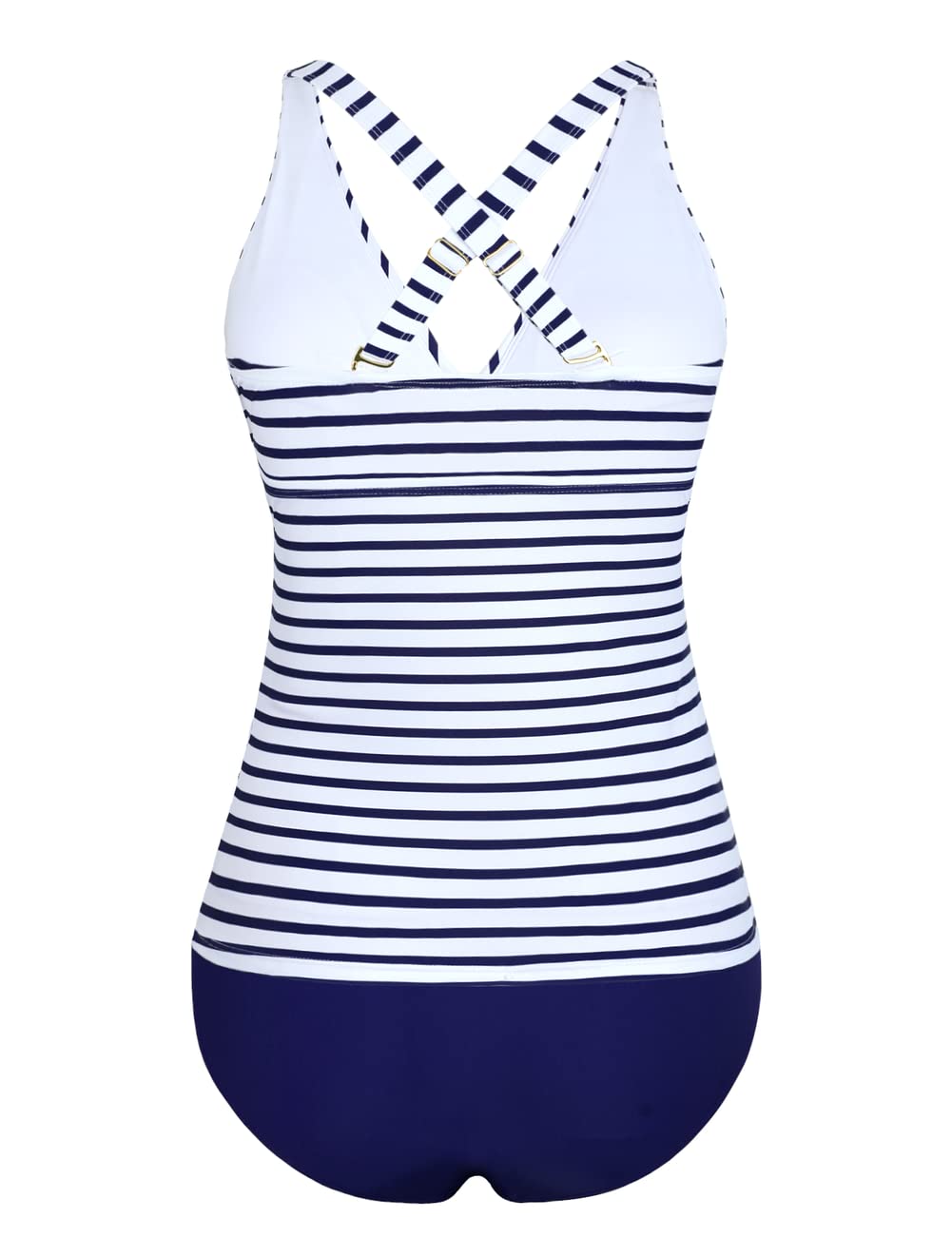 Hilor Women's Tummy Control Tankini Swimsuits - Front Twist V-Neck Two Piece Bathing Suit with Shirred Design | Perfect for Beach Vacation, Pool Party & Summer Swimwear