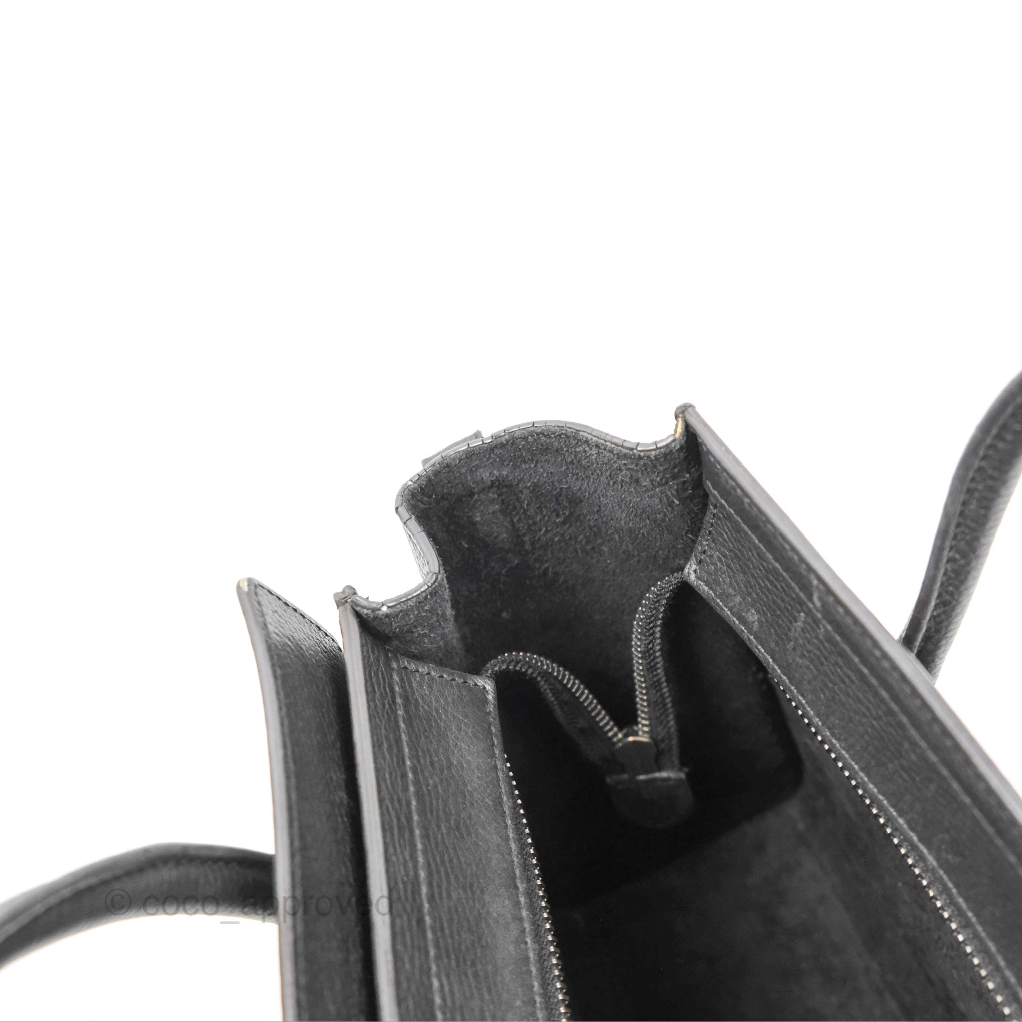 Celine Nano Luggage Bag in Black Drummed Calfskin Leather - Perfect for Work, Travel & Everyday Luxury Handbag