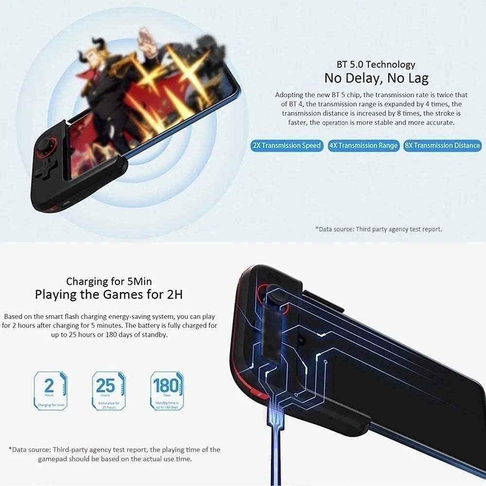 LEONYS Wireless Controller for Gaming - Bluetooth Gamepad with Telescopic Phone Holder, Compatible with Android & iOS Devices - Perfect for Mobile Gaming, Cloud Gaming & Console Play