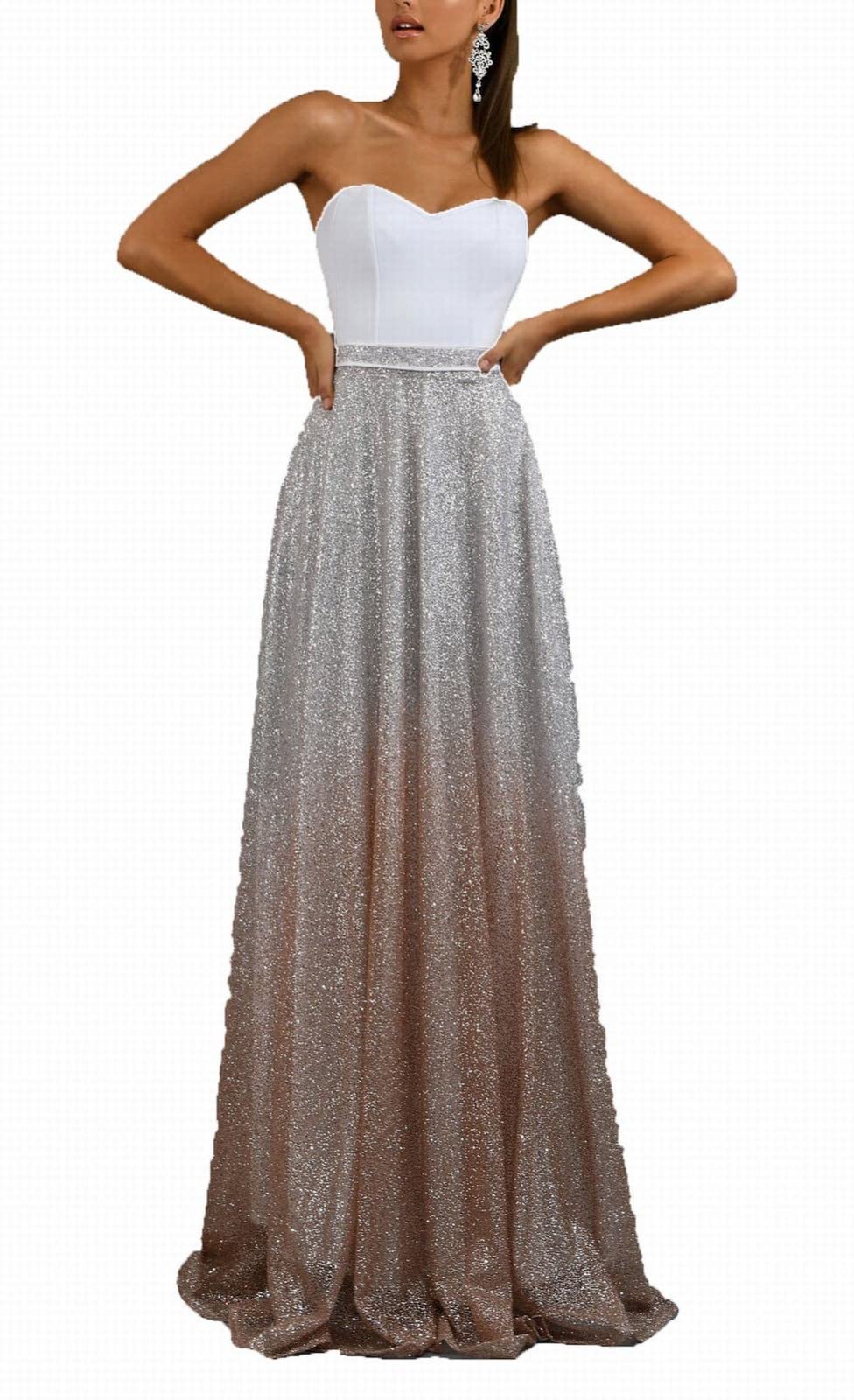 Strapless Maxi Dress for Women - Floral Off Shoulder Ruffle Beach Dress | Perfect for Summer Vacations, Pool Parties & Tropical Getaways