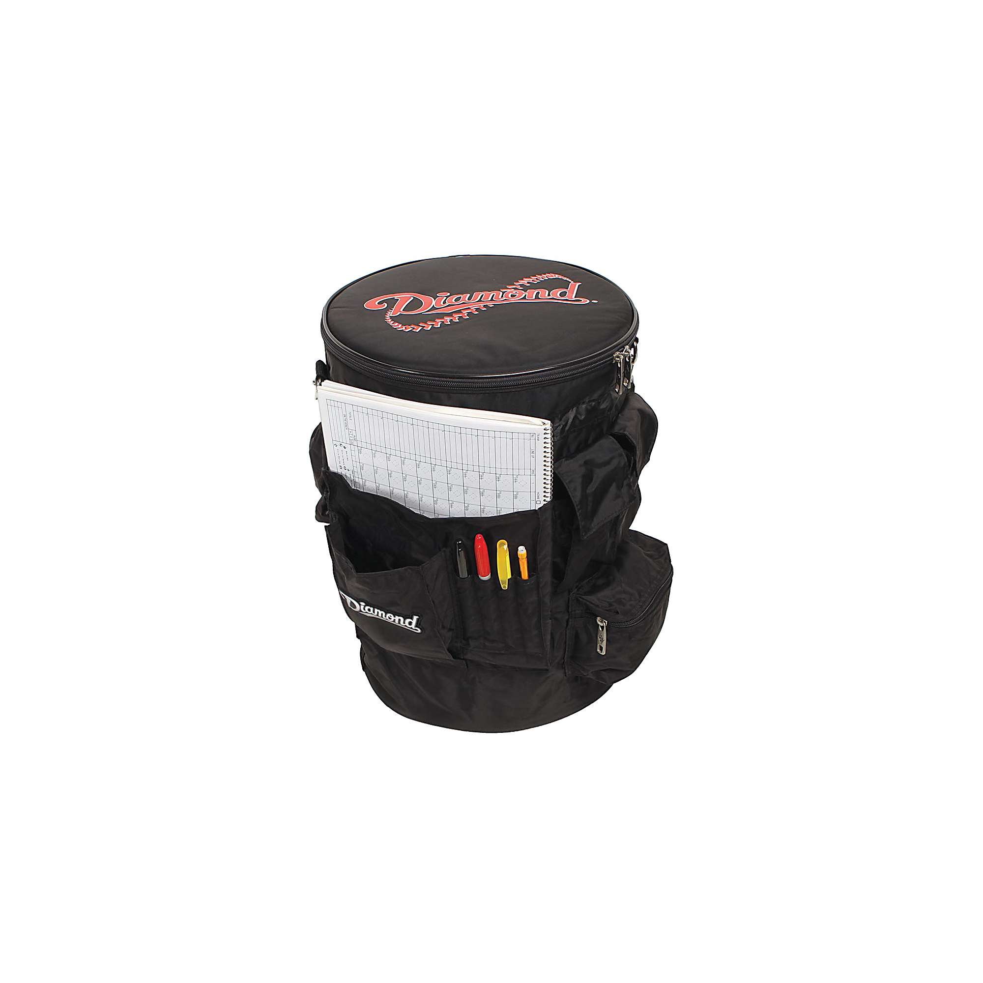 Premium Diamond Sports Bucket Organizer Sleeve - Waterproof Baseball Bat Holder & Equipment Storage Bag for Baseball, Softball, Tennis | Perfect for Team Dugouts, Locker Rooms & Travel Gear Organization