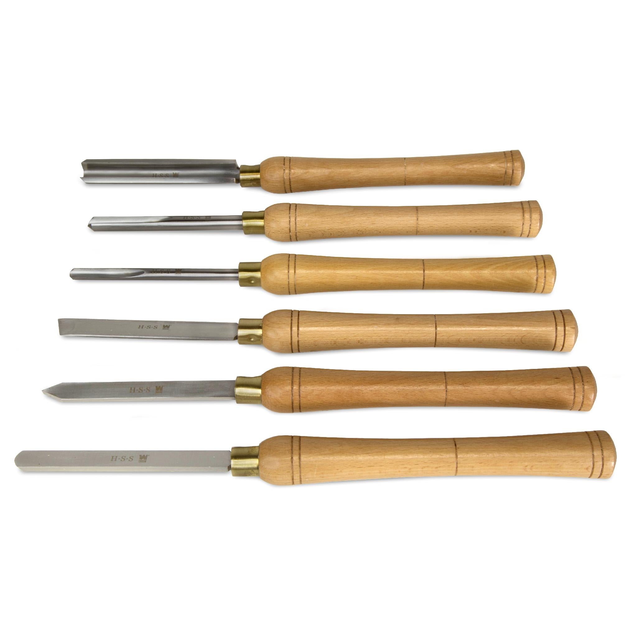 WEN CH10 6-Piece Premium Woodworking Chisel Set - 6-Inch High-Speed Steel Blades & 10-Inch English Beech Handles - Perfect for Fine Wood Carving, Furniture Making, and DIY Projects