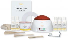 GIGI MINI PRO Wax Kit for Hair Removal - At-Home Waxing Kit for Face, Bikini, Legs & Body - Professional Waxing Supplies with Hard Wax Beans & Applicator Sticks