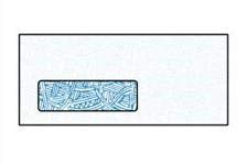 Premium No. 9 White F Short Window Envelopes with Wesco® Blue Security Tint - 3-7/8