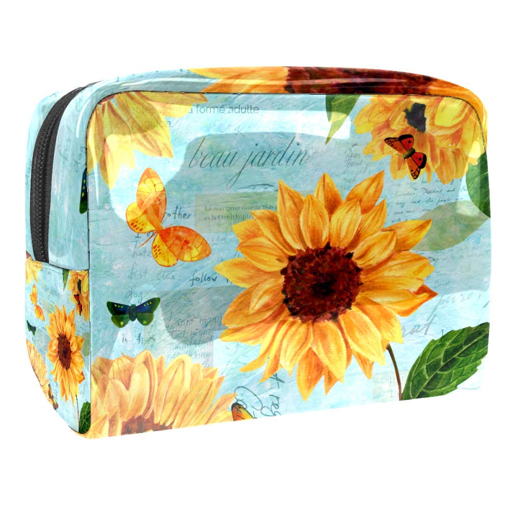Portable Makeup Bag with Zipper - Travel Toiletry Organizer for Women | Waterproof Cosmetic Pouch | Elegant French Garden Design | Perfect for Travel, Gym & Daily Storage