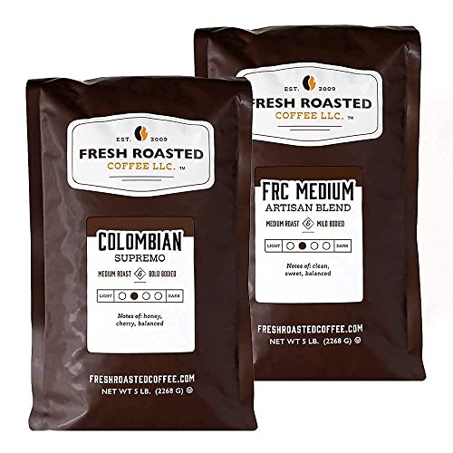 Premium Colombian Supremo Whole Bean Coffee - Medium Roast, Fresh Roasted, 5lb Bag Bundle for Home Brewing, Office & Gifting | Rich Aroma & Smooth Taste