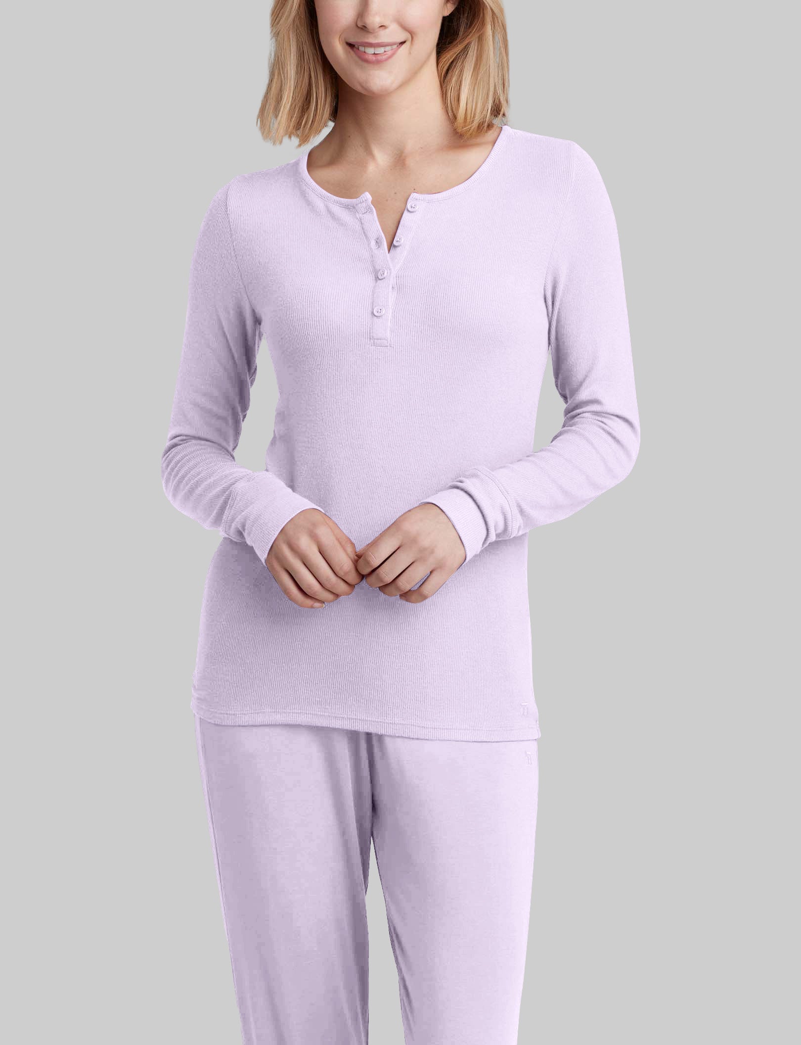 Women's Casual Henley Top - Soft Long Sleeve Button Down Shirt for Relaxing at Home, Lounging & Weekend Outfits