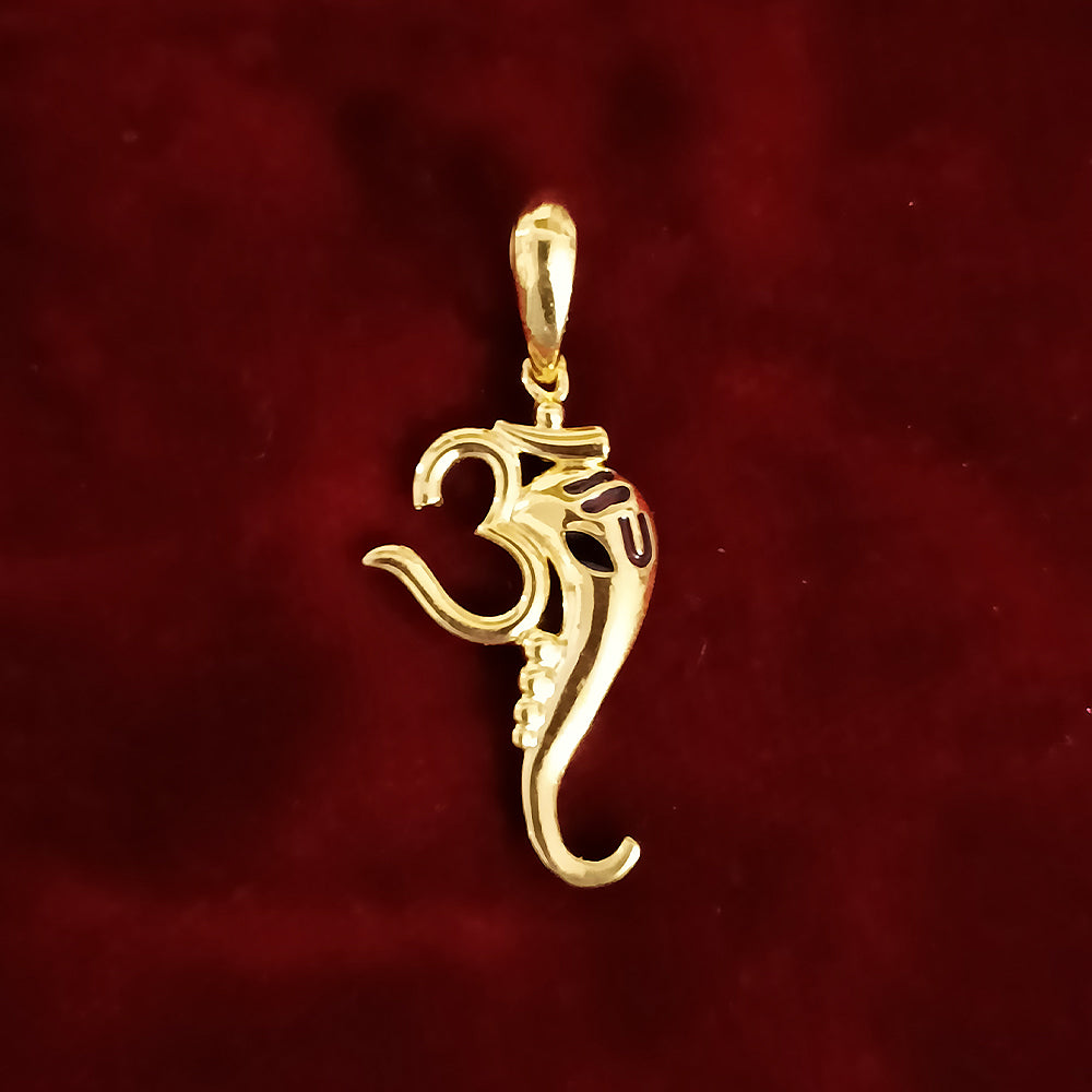 22 KT Gold Unisex Divinely Blessed Om Pendant (D21) - Spiritual Jewelry for Meditation, Yoga & Daily Wear - Perfect Gift for Men & Women