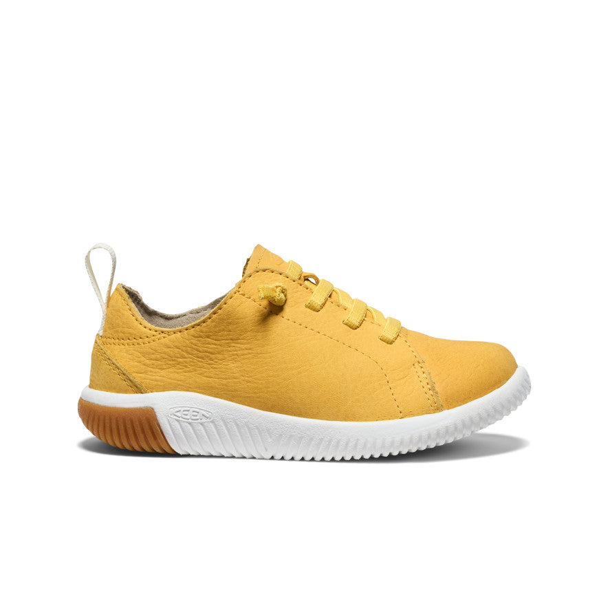 KNX Leather Sneakers for Toddlers & Little Kids - Daffodil Yellow & Star White | Comfortable Casual Shoes for Playground, Preschool & Everyday Wear