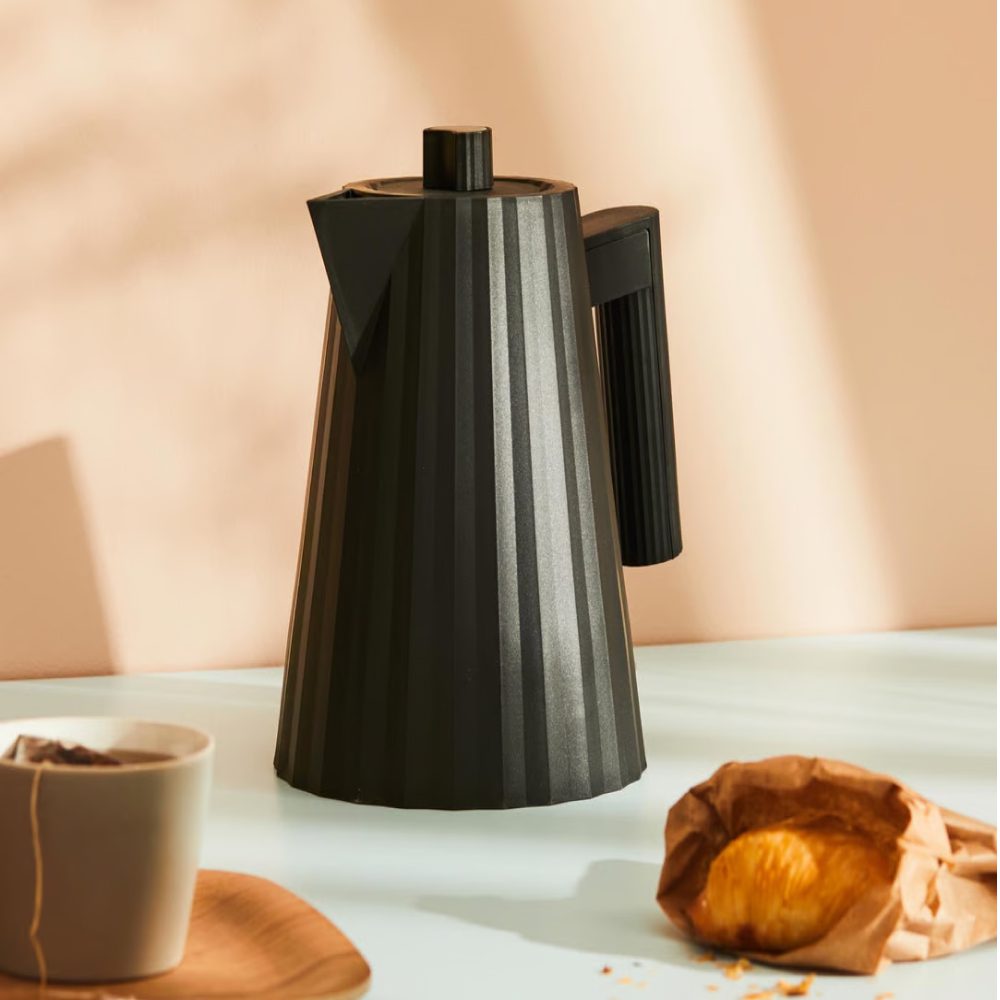 ALESSI Plisse Electric Water Kettle 1.7L - Fast Boiling Stainless Steel Tea Kettle with Auto Shut-Off & Boil-Dry Protection - Perfect for Home, Office, or Dorm Use