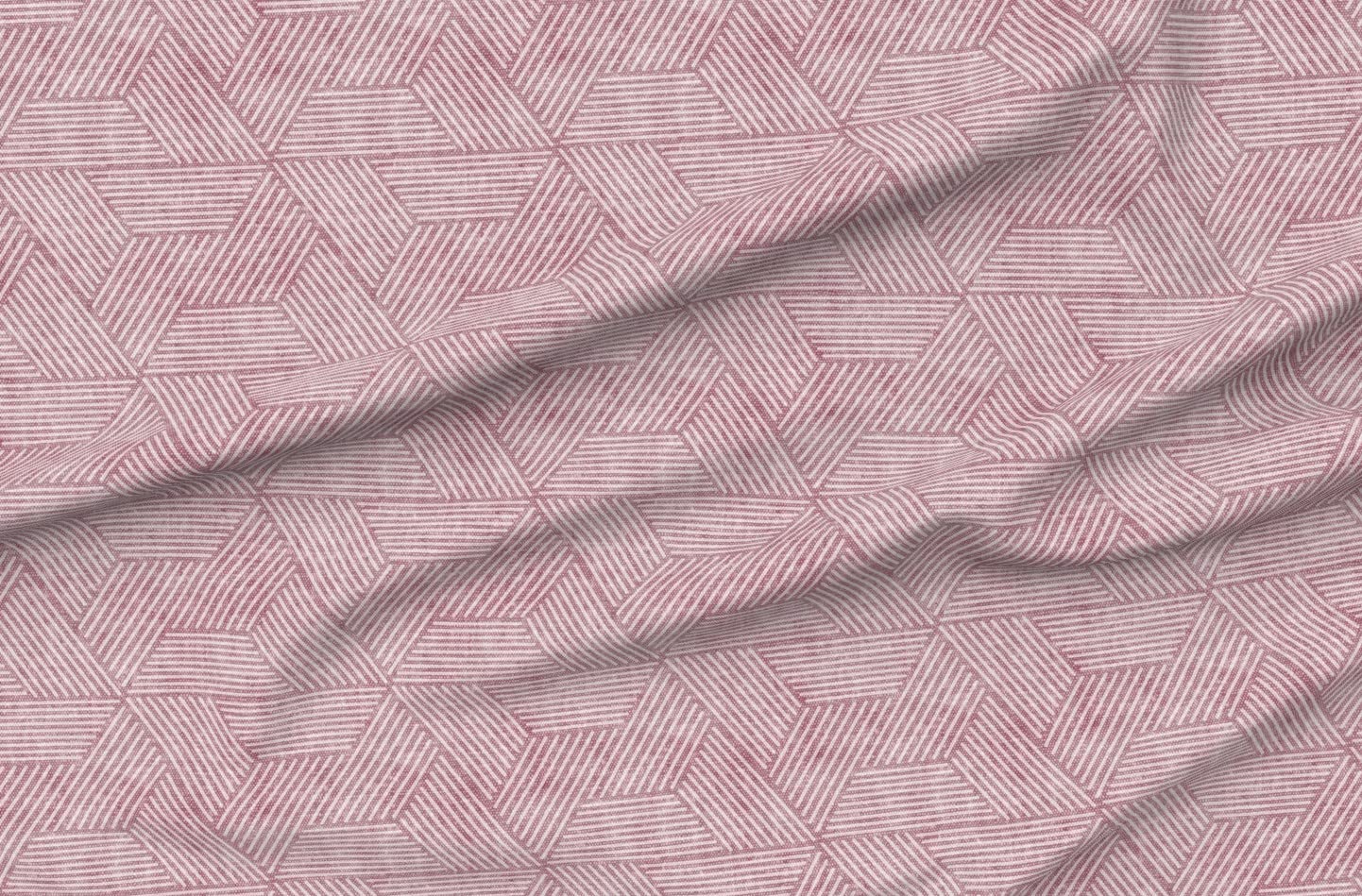 Triangles Geometric Mauve Printed Fleece Fabric by The Yard - Soft Home Decor, Farmhouse Style, DIY Sewing Projects for Blankets, Loungewear & No-Sew Crafts (Perfect for Cozy Throws, Pillow Covers & Seasonal Decor)
