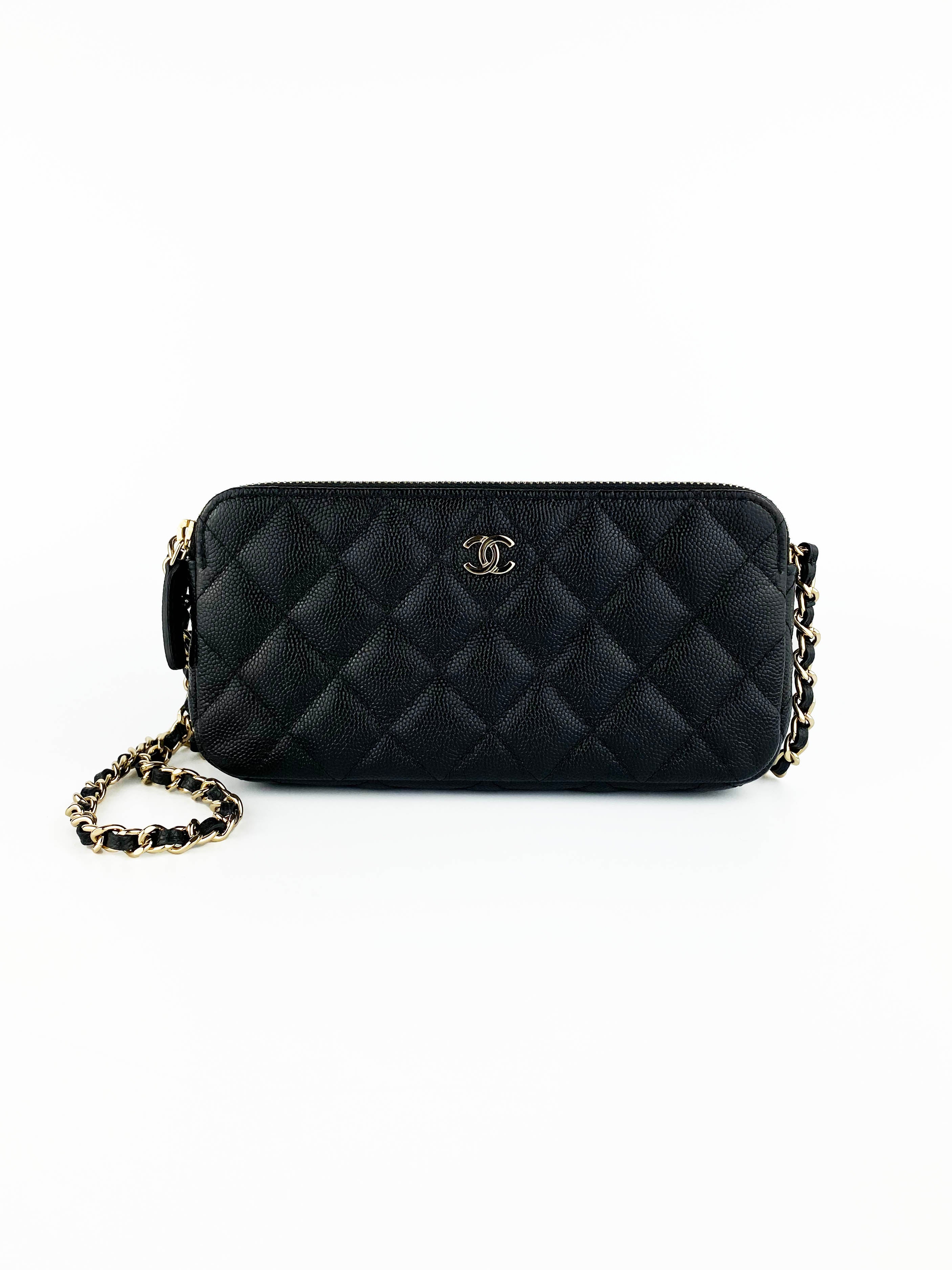 Chanel Black Caviar Leather Wallet on Chain Crossbody Bag - Luxury Designer WOC for Women, Perfect for Parties, Date Nights & Everyday Use