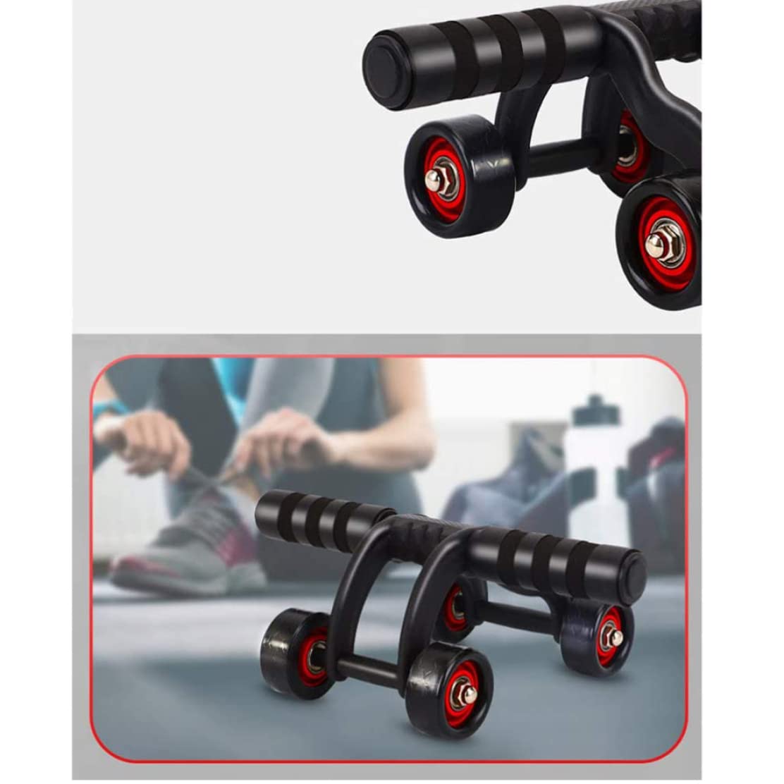Obelunrp 4-Wheel Ab Roller for Core Workouts - Abdominal Exercise Wheel for Men & Women - Home Gym Equipment for Abs Training - Perfect for Home, Office & Fitness Enthusiasts