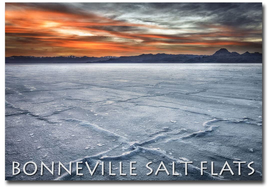 Bonneville Salt Flats Utah Scenic Evening Fridge Magnet - 2.5x3.5 Inches Travel Souvenir & Home Decor Gift for Friends