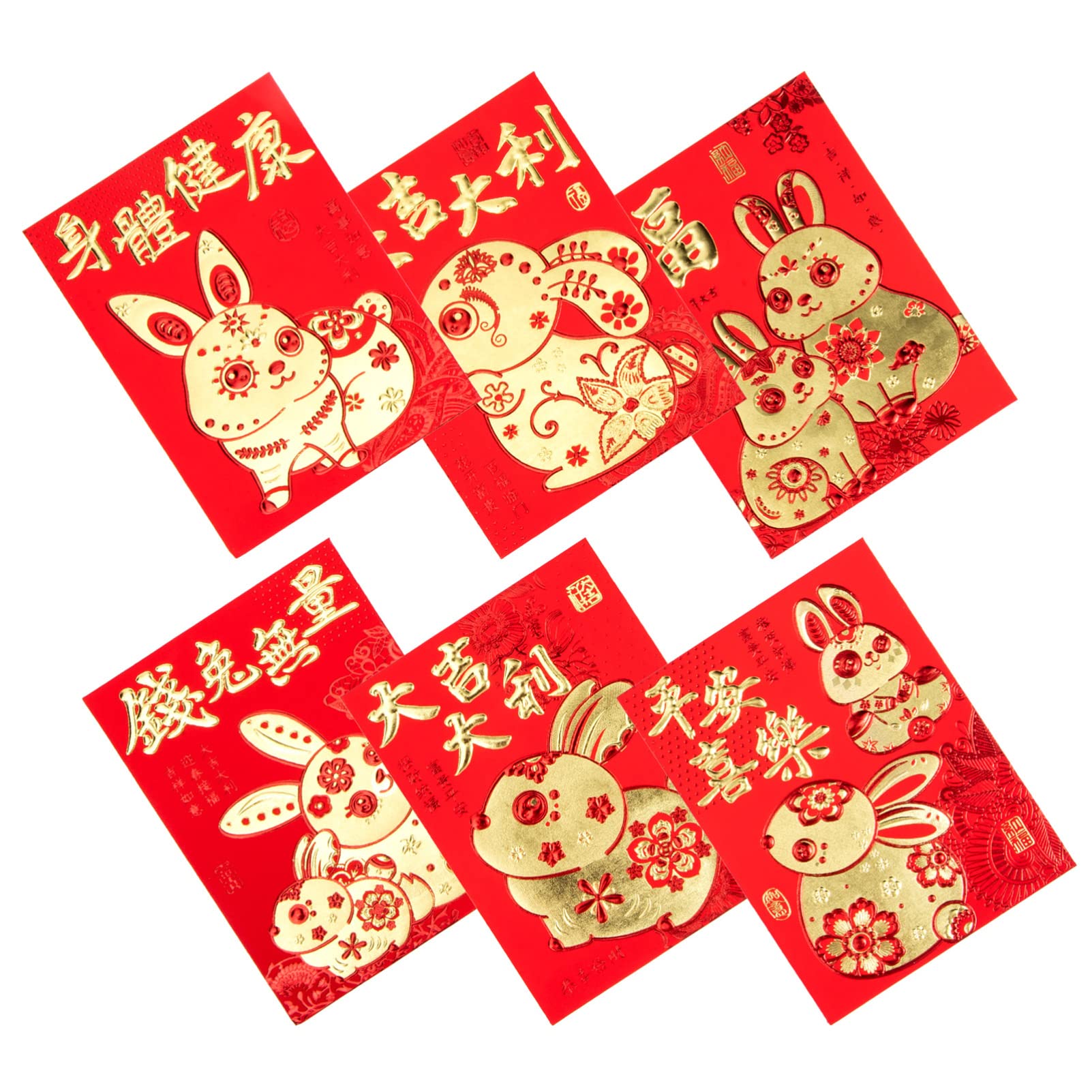 60pcs Chinese New Year Red Envelopes - Year of The Rabbit Lucky Money Hong Bao for Christmas, Birthdays, Parties | Festive Greeting Card & Coin Envelopes | Cute Cartoon Design for Kids Gifts & Celebrations