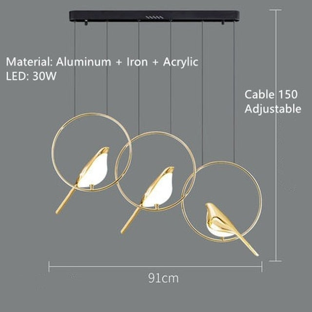 Elegant Bird Shaped Acrylic Chandelier - Modern Crystal Ceiling Light Fixture for Dining Room, Bedroom & Living Room Decor
