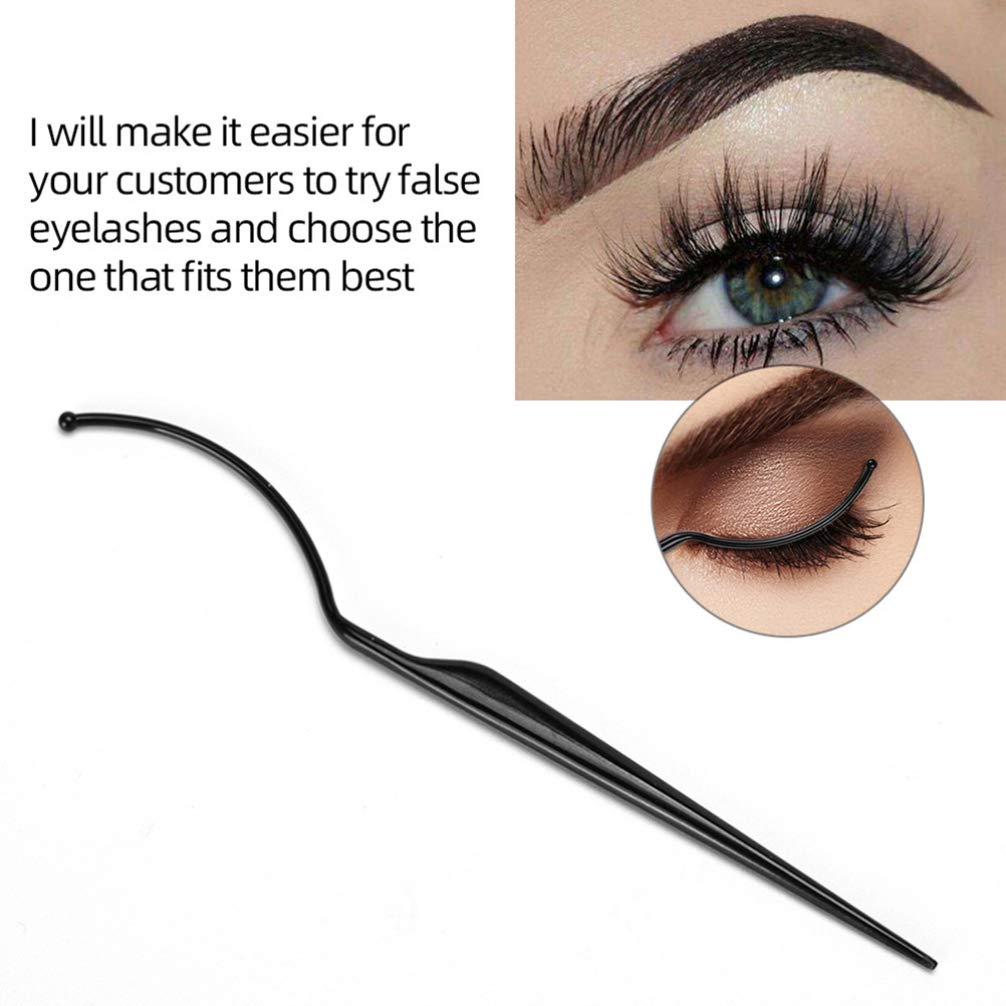 Minkissy 3Pcs False Eyelash Holder & Display Sticks - Professional Eyelash Extension Tools for Lash Artists, Black Lash Fitter Try-On Wands - Perfect for Salon, Makeup Studio & Home Use