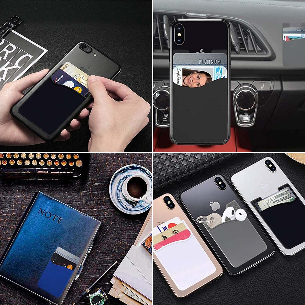 6PCS Silicone Adhesive Phone Card Holder - Wallet for Credit Cards, ID & Business Cards - Compatible with iPhone, Samsung Galaxy & Android Smartphones - Perfect for Work, Travel & Everyday Use