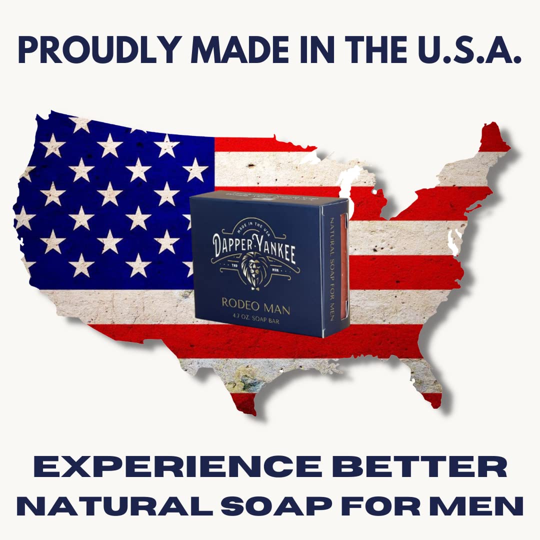 Dapper Yankee Traveler Natural Bar Soap for Men - Medium Grit Exfoliating & Moisturizing Soap with Organic Ingredients | Perfect for Travel, Gym & Daily Skincare Routine