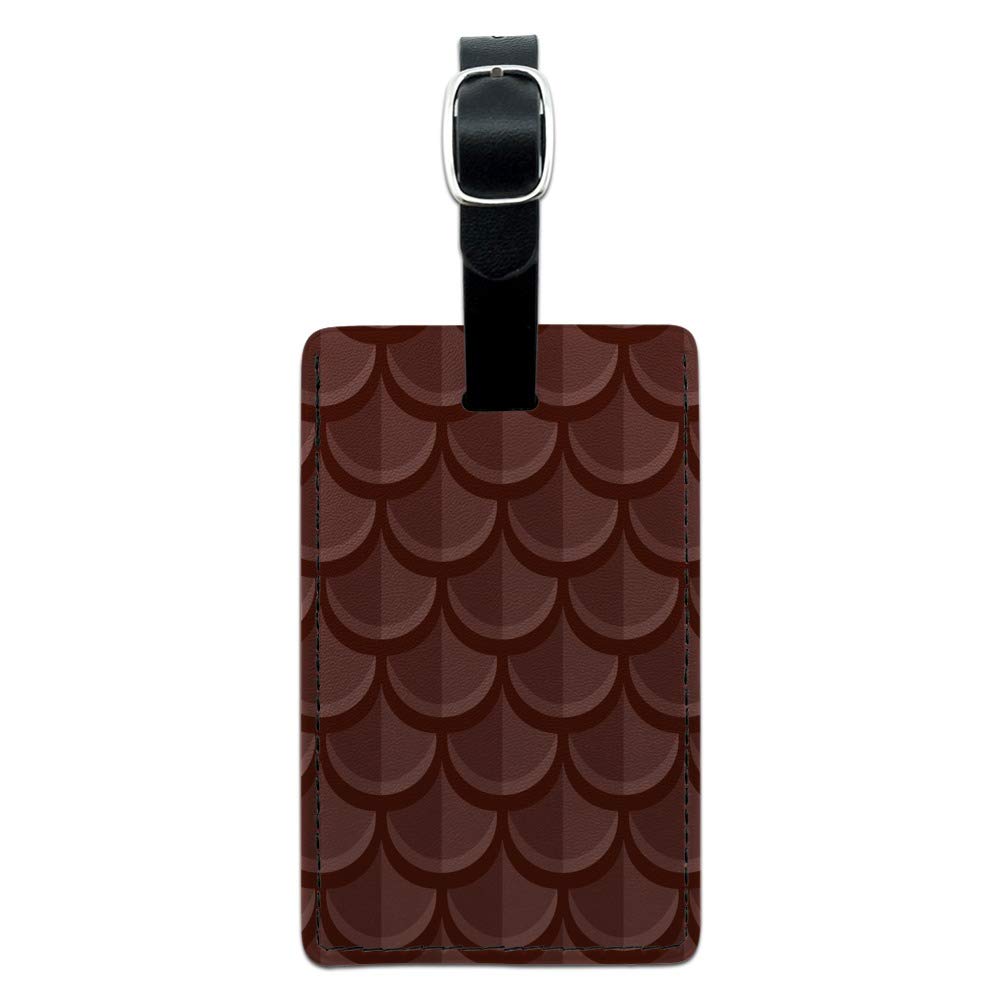 Dragon Scales Pattern Rectangle Leather Luggage Tag - Stylish Carry-On ID Tag for Suitcases & Travel Bags - Perfect for Airports, Business Trips & Vacation Travel Accessories