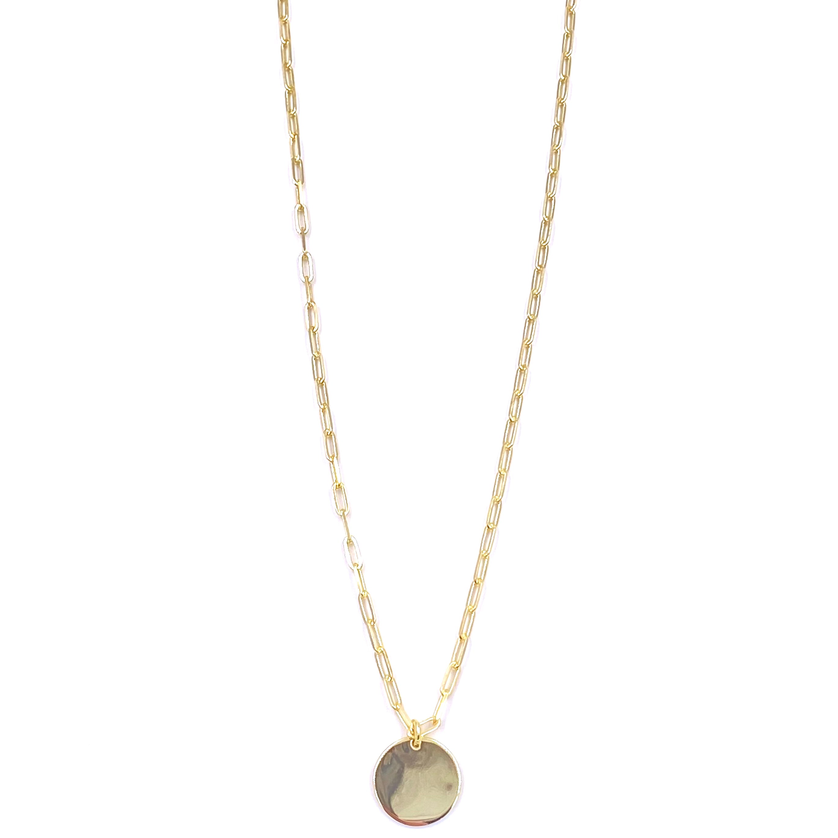Ashley Gold Sterling Silver Gold Plated Floating Disc Circle Pendant Necklace for Women - Elegant Layering Jewelry for Everyday Wear & Special Occasions